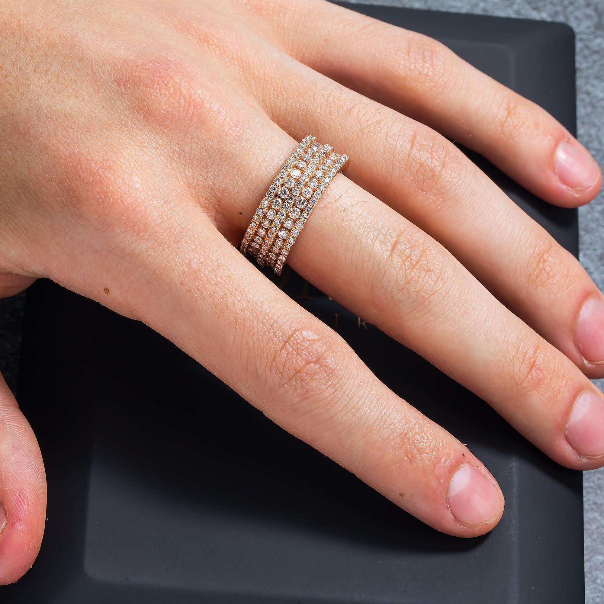 14K GOLD ROUND DIAMOND RING 4.00 CT - Image 2