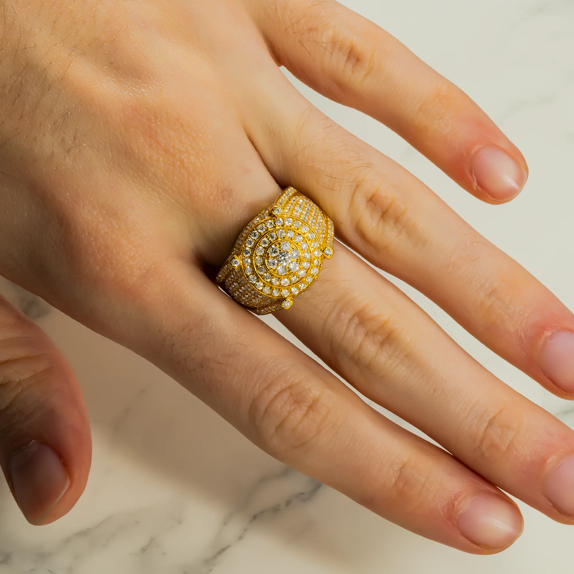 14K GOLD ROUND DIAMOND STATEMENT RING 2.75 CT - Image 2