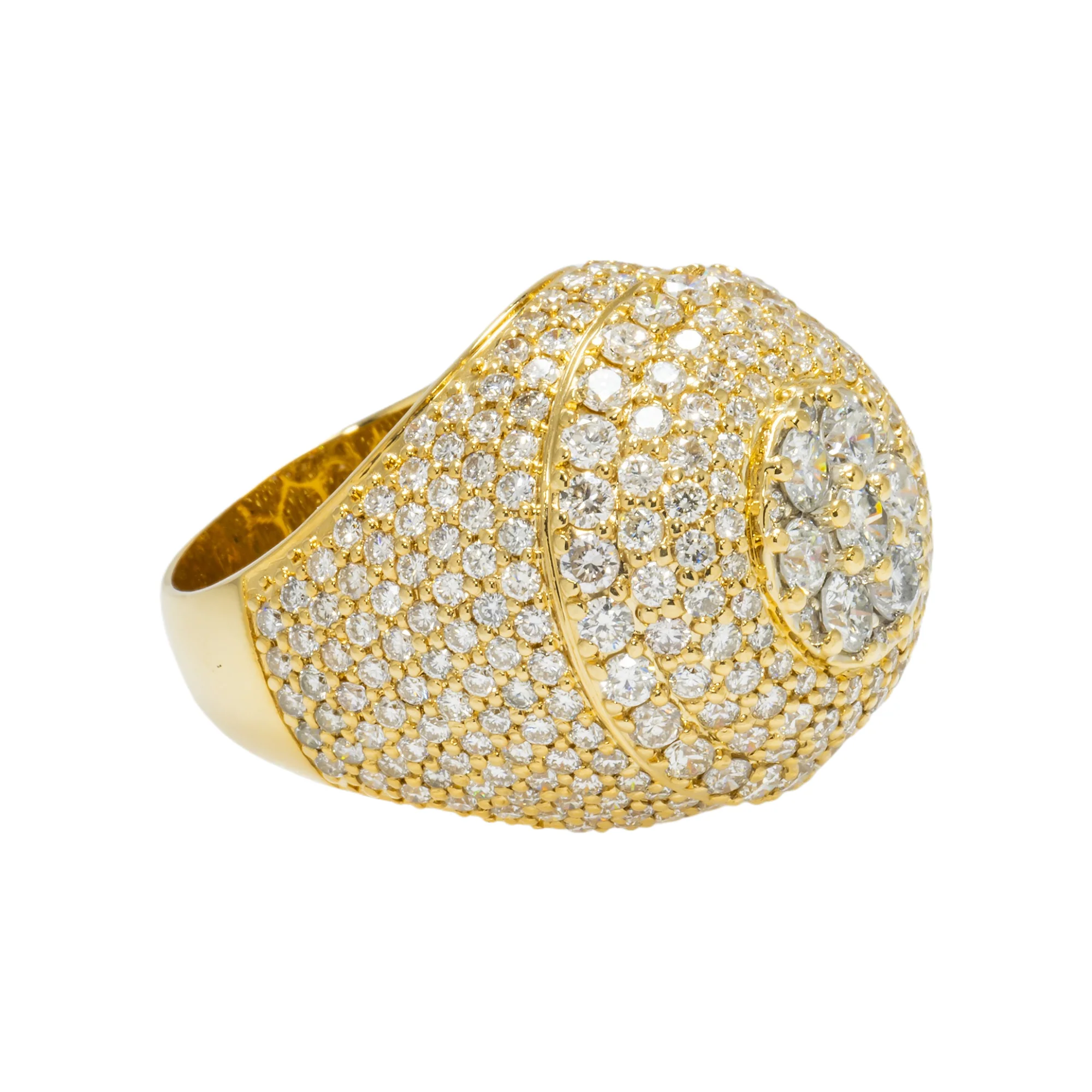 14K GOLD ROUND DIAMOND STATEMENT RING 5.75 CT - Image 3