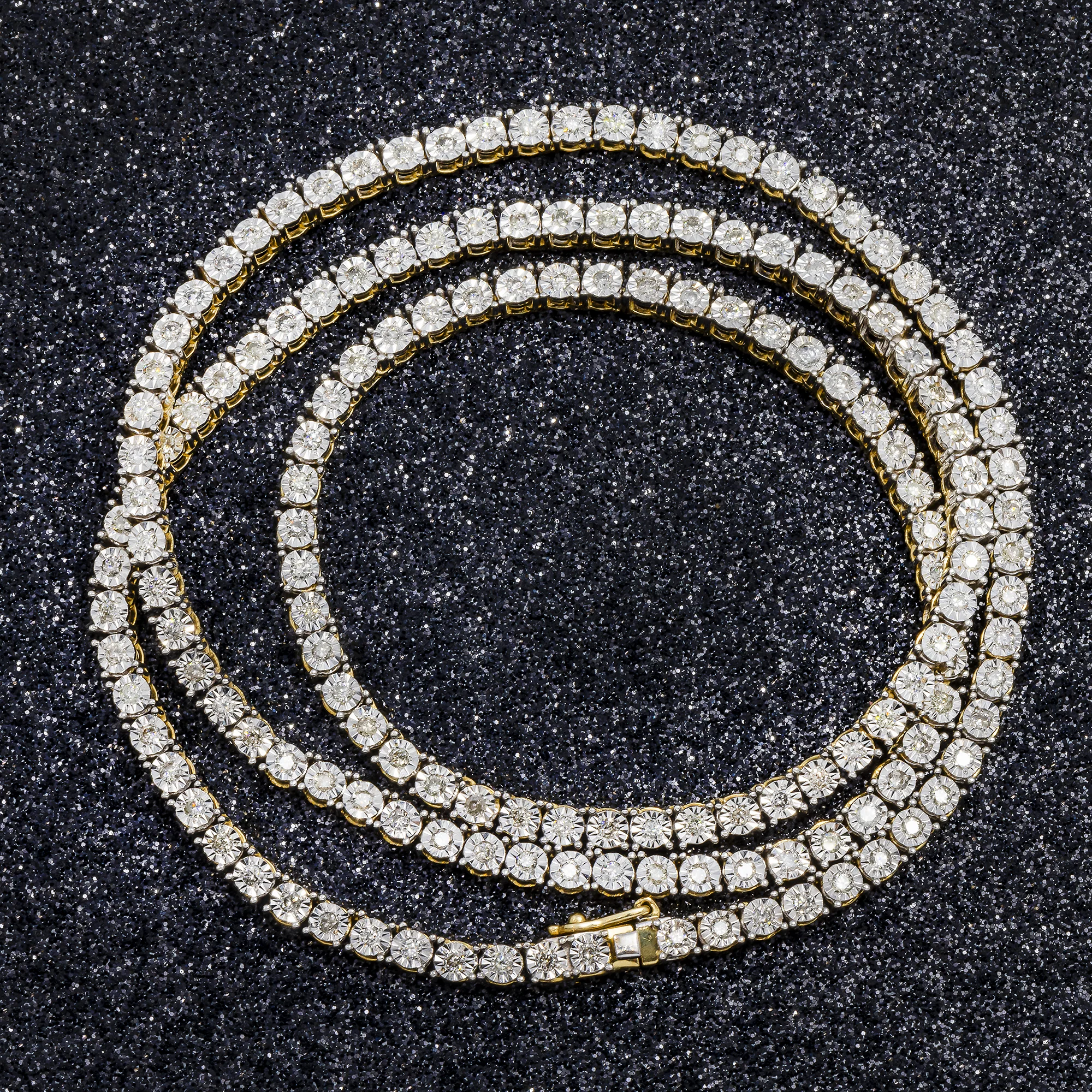 14K GOLD ROUND DIAMOND TENNIS CHAIN 1.86 CT - Image 2