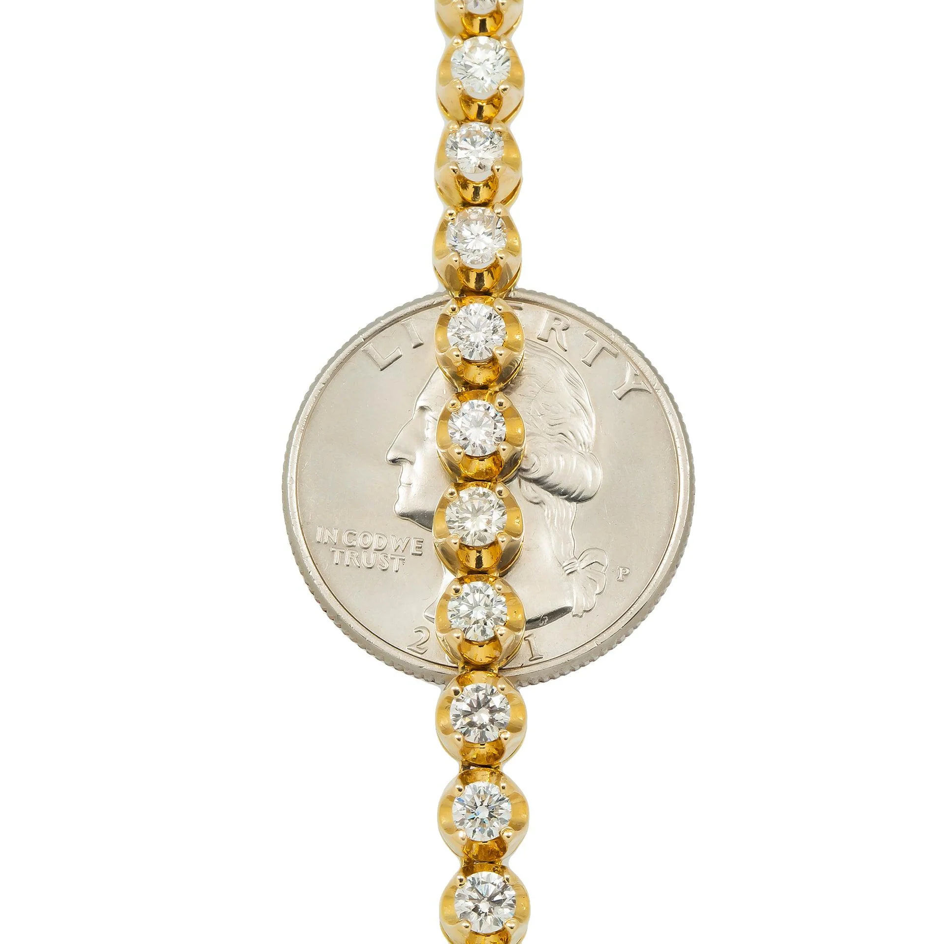 14K GOLD ROUND DIAMOND TENNIS CHAIN 15.00 CT - Image 5