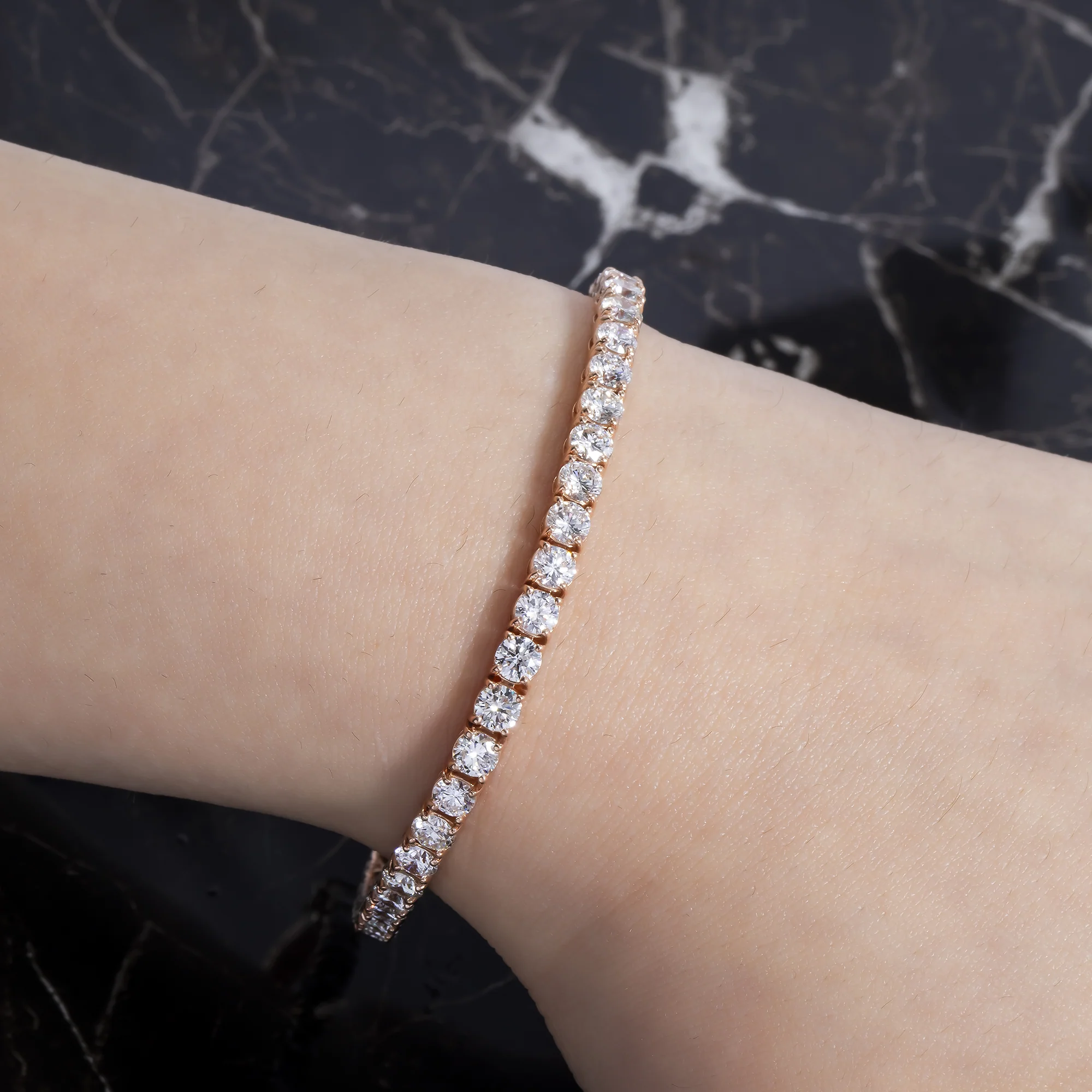 14K GOLD ROUND DIAMONDS TENNIS BRACELET 10.52 CT - Image 6