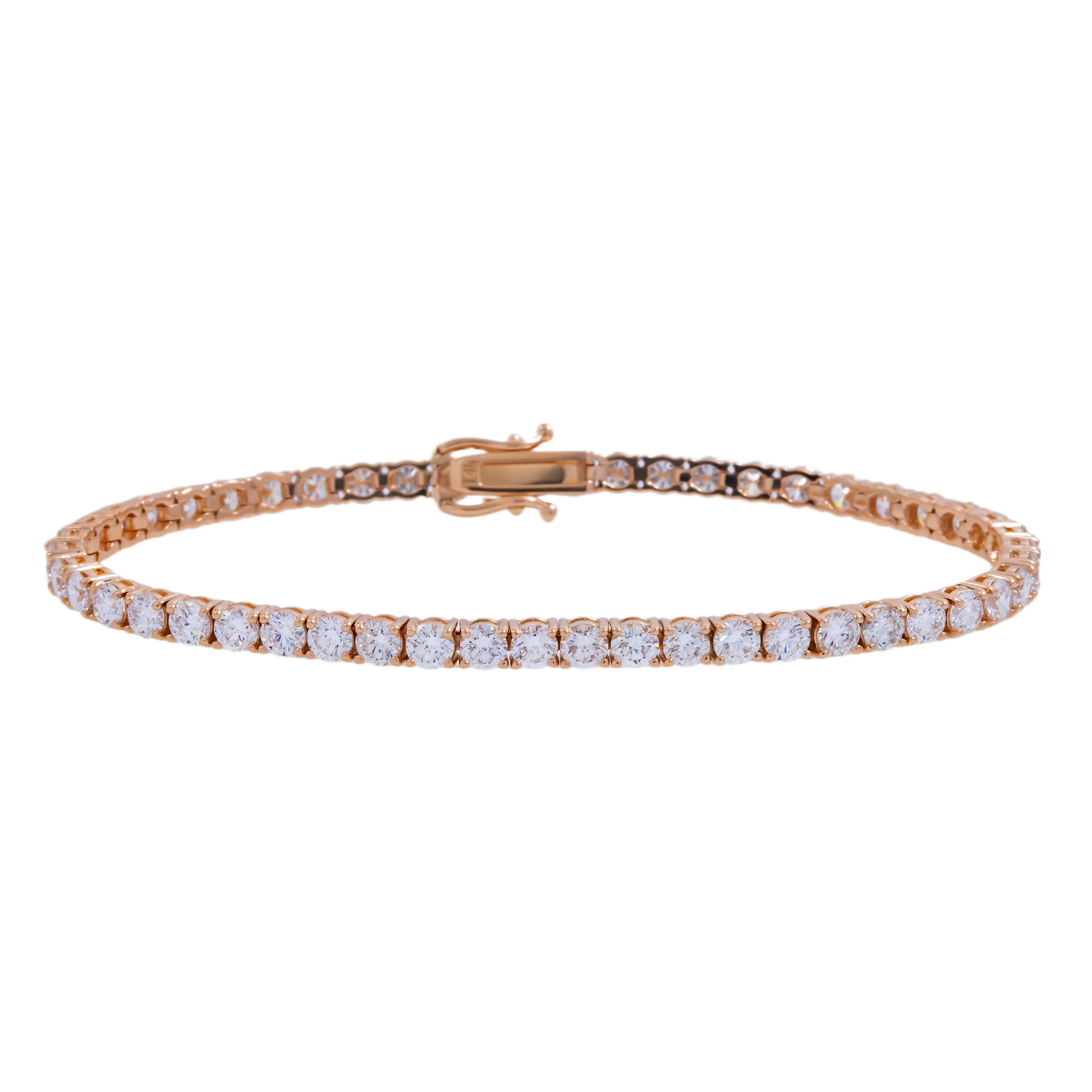 14K GOLD ROUND DIAMONDS TENNIS BRACELET 9.03 CT - Image 5
