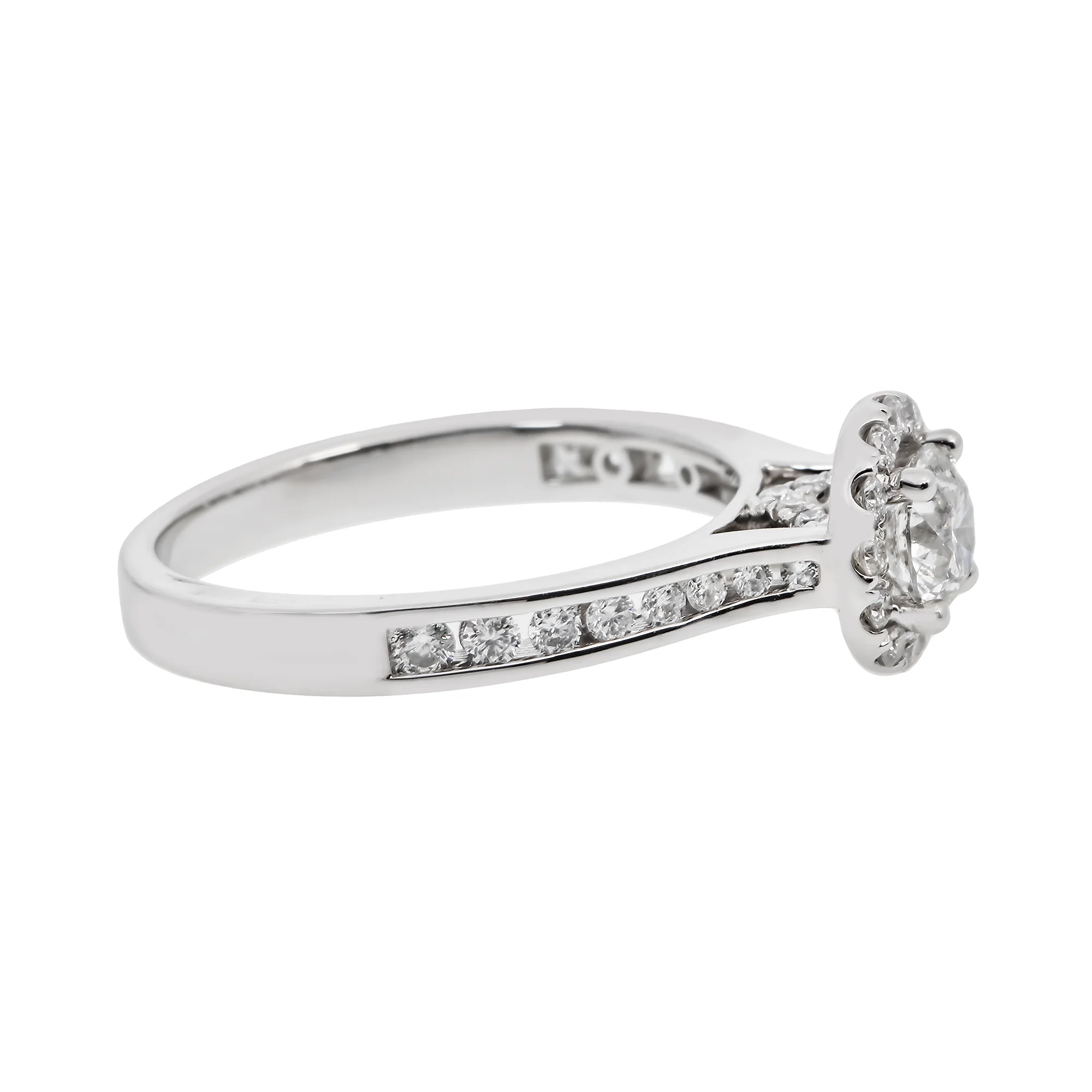 14K GOLD ROUND HALO DIAMOND ENGAGEMENT RING 1.51 CTW - Image 3