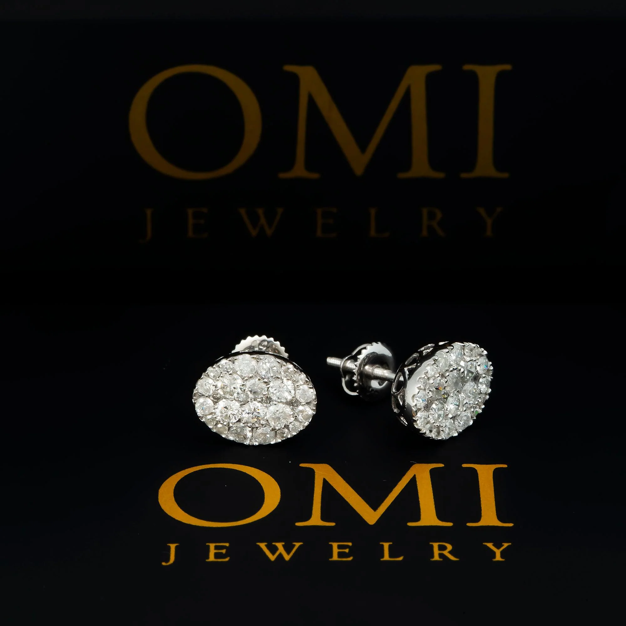 14K GOLD ROUNDED DIAMOND EARRINGS 0.76 CTW - Image 2