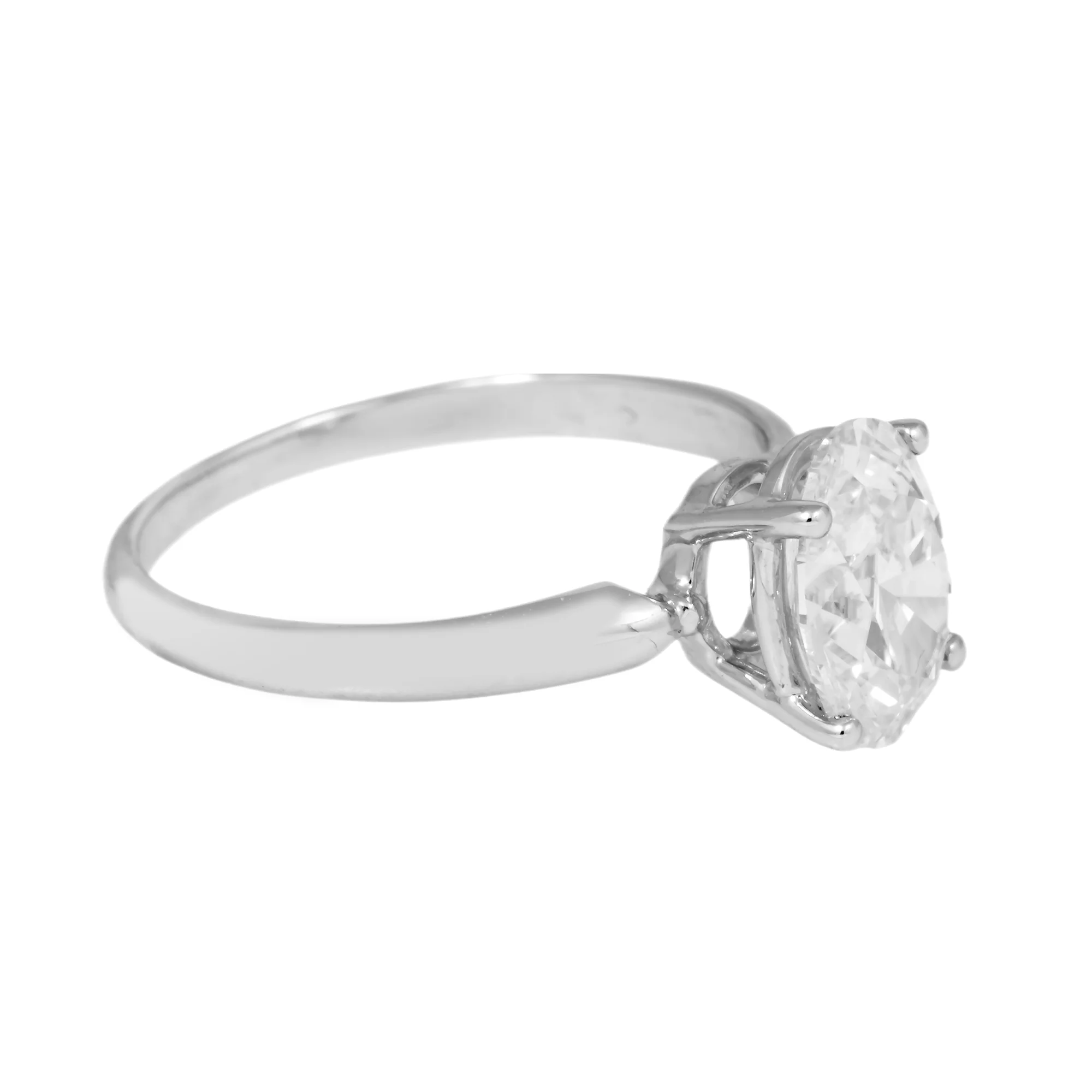 14K GOLD SOLITAIRE OVAL LAB DIAMOND ENGAGEMENT RING 2.01 CT - Image 3