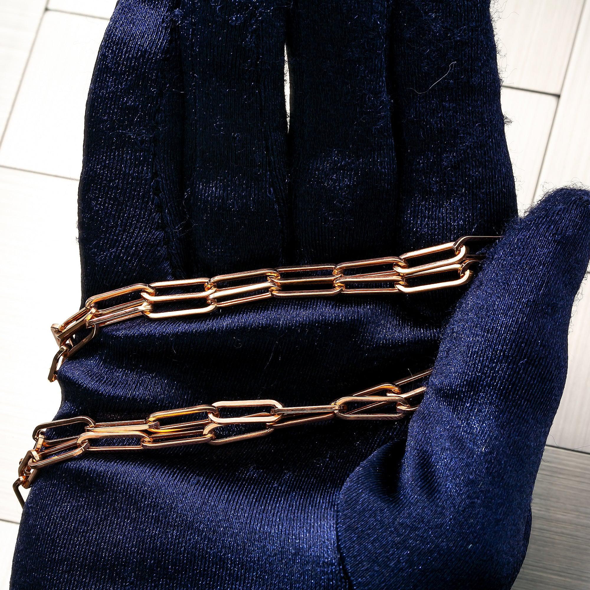 14K Rose Gold 5mm Paper Clip Chain Available In Sizes 18"-26" - Image 6