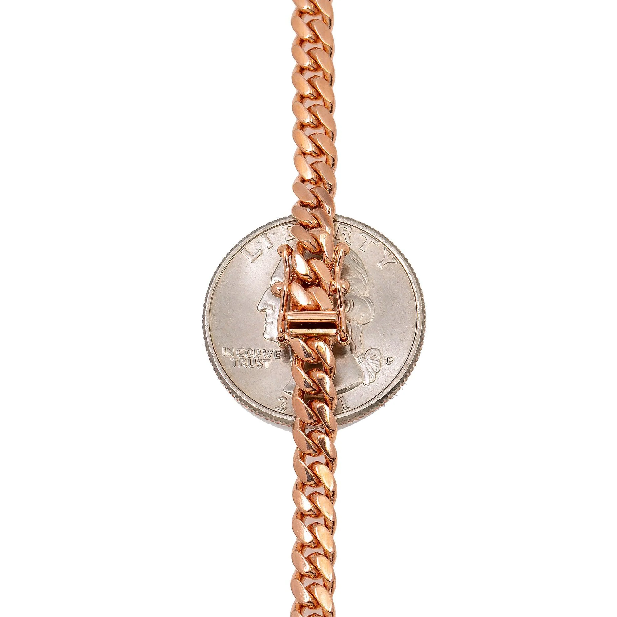 14k Rose Gold 5mm Solid Cuban Link Available In Sizes 18"-26" - Image 7