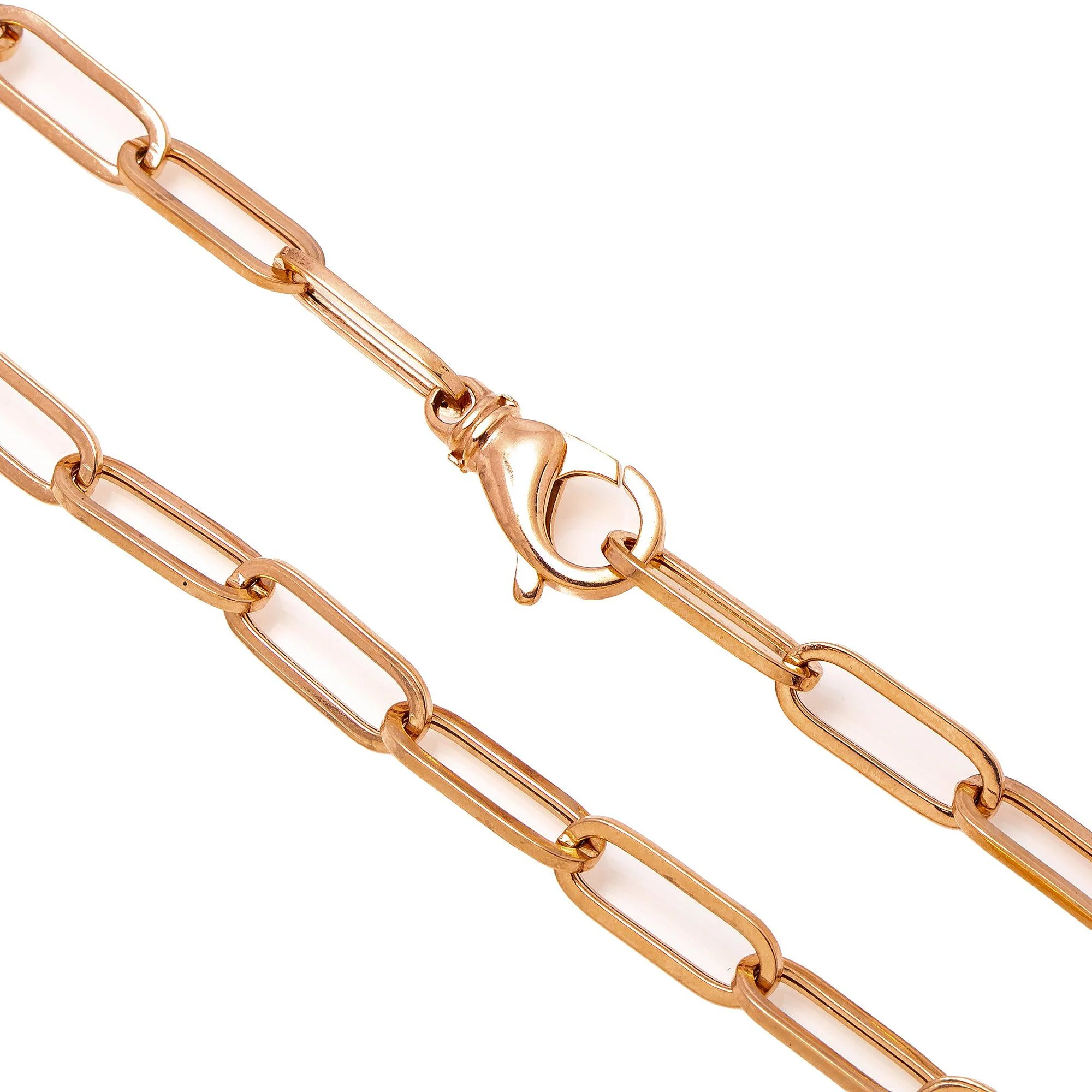 14K Rose Gold 7mm Paper Clip Chain Available In Sizes 18"-26" - Image 3