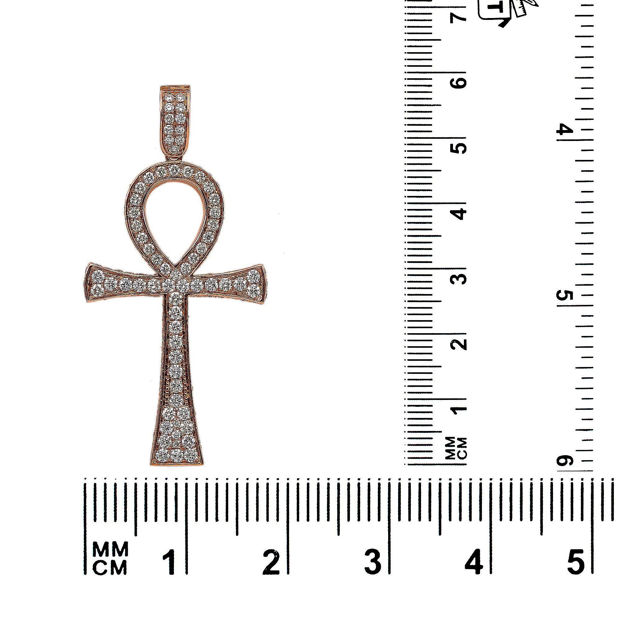 14K Rose Gold Diamond Cross Shaped Pendant - Image 3