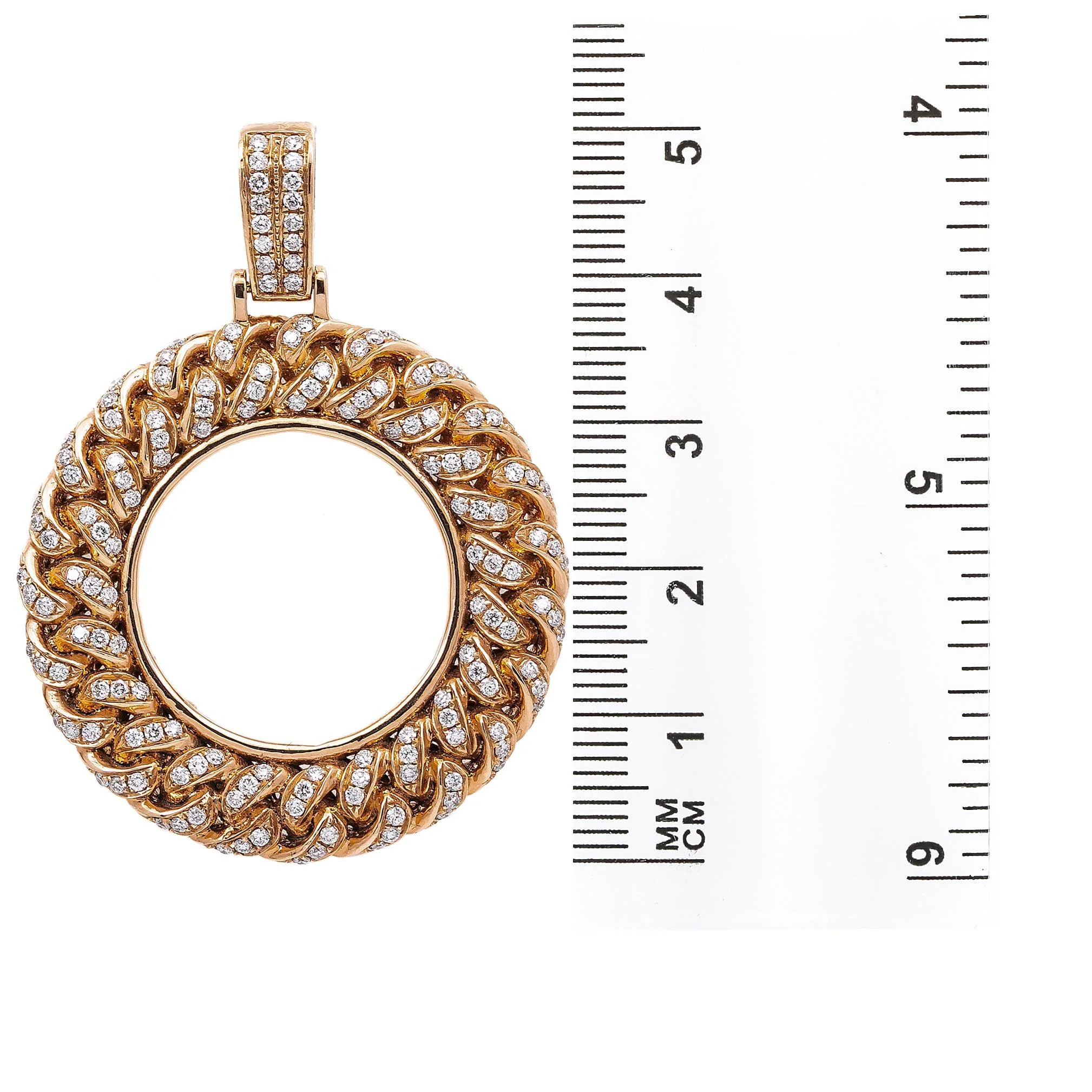 14K Rose Gold Donut Women's Pendant With 1.45 CT Diamonds - Image 2