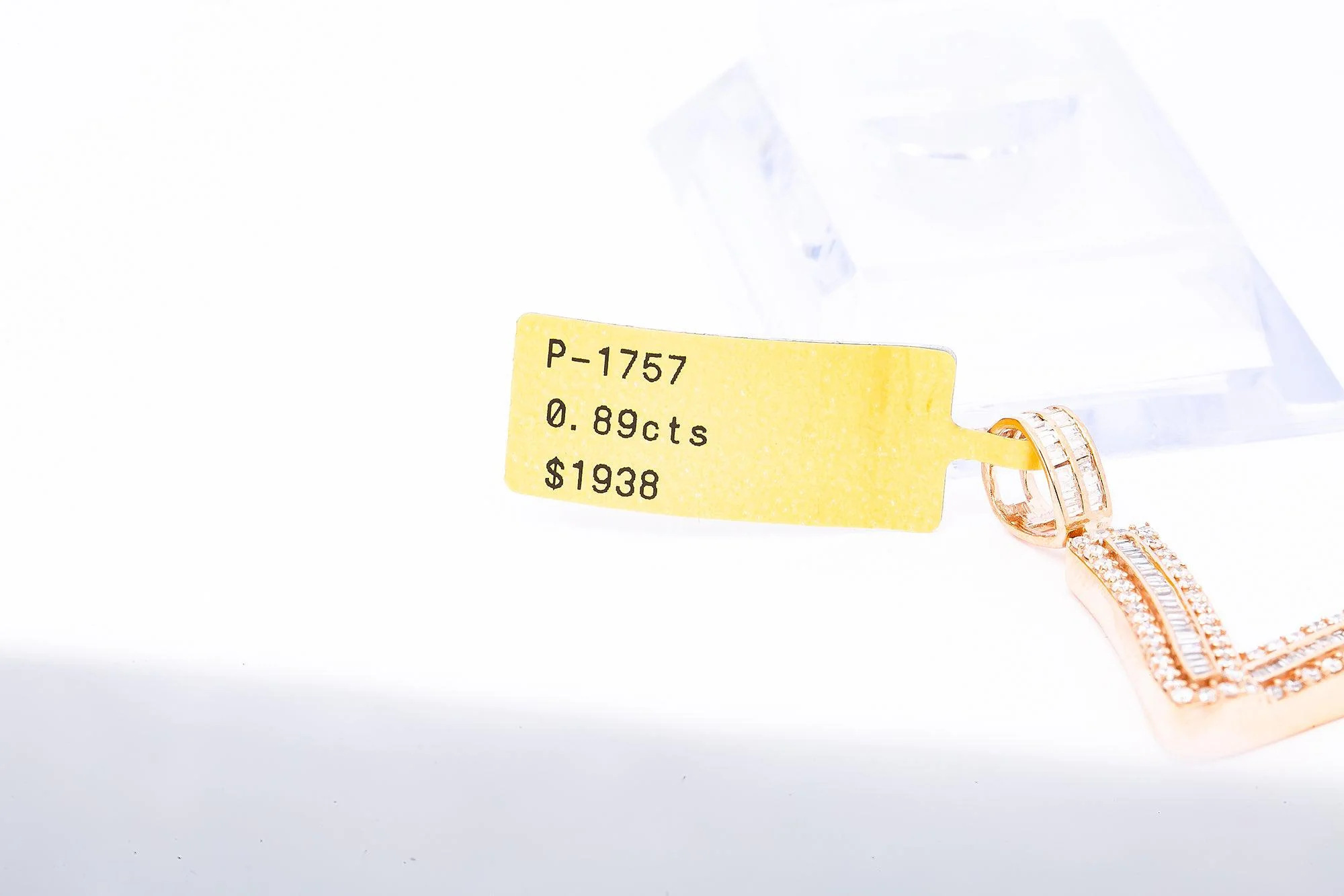 14K ROSE GOLD LETTER L PENDANT WITH 0.89 CT DIAMONDS - Image 6