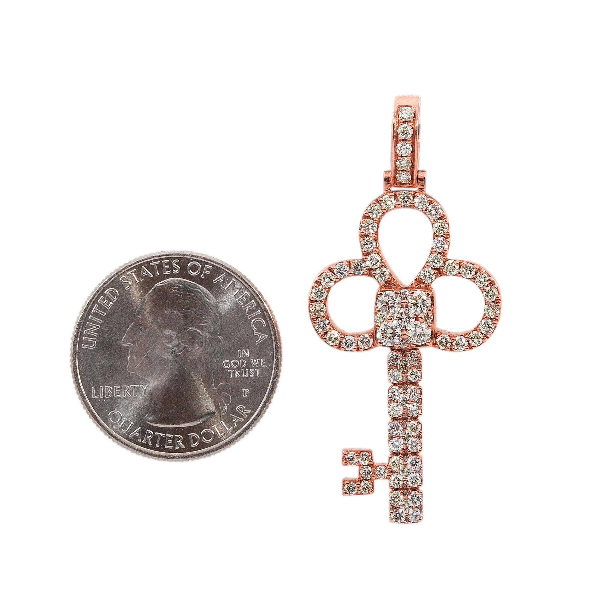 14K Rose Gold Pendant with 1.85 CT Diamonds - Image 2