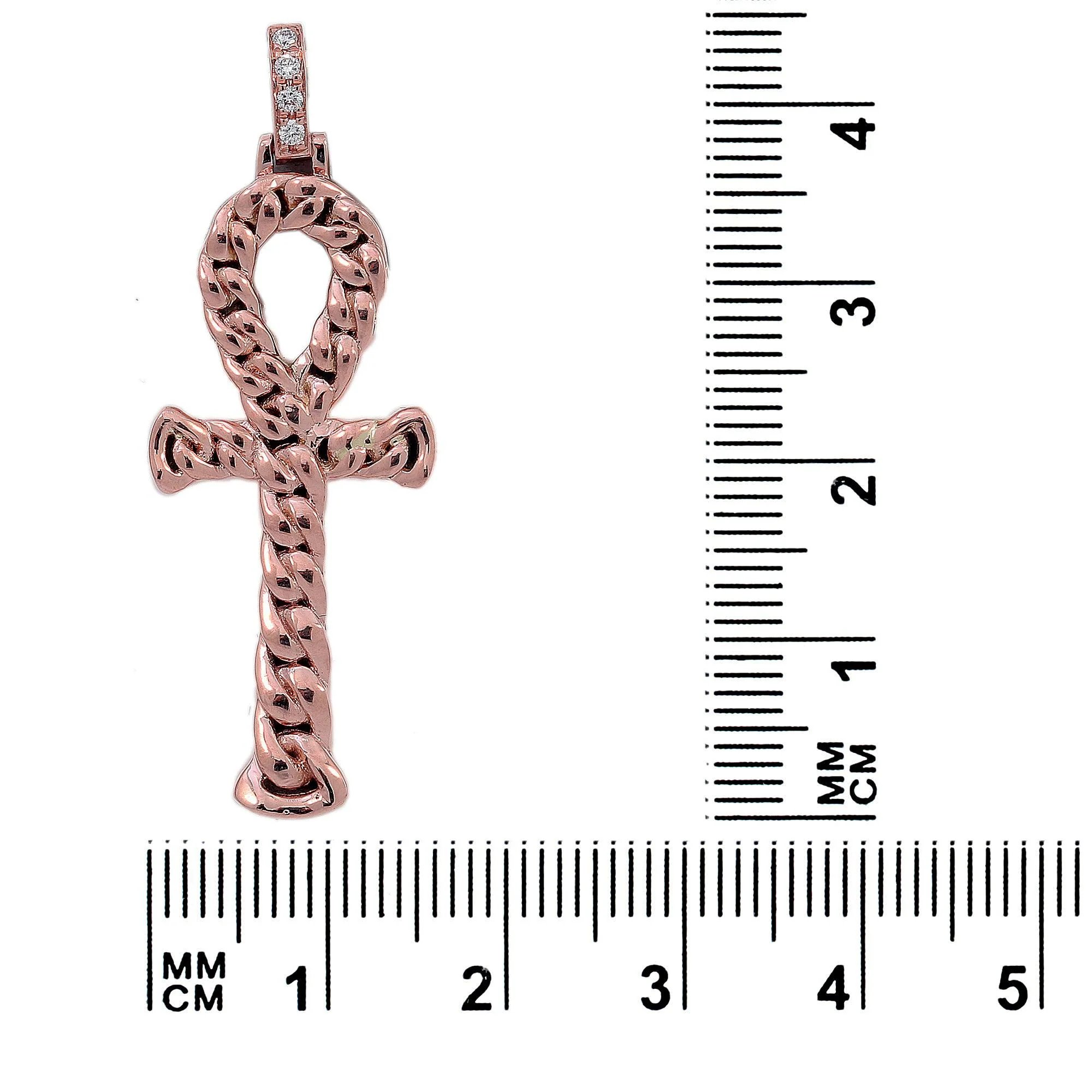 14K Rose Gold Unisex Cross Shaped Pendant - Image 3