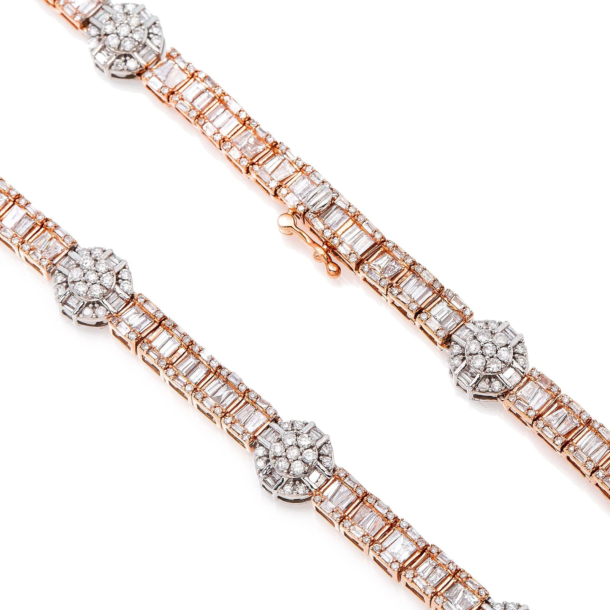 14K ROSE GOLD BAGUETTE DIAMOND CHAIN 12.73 CT - Image 2