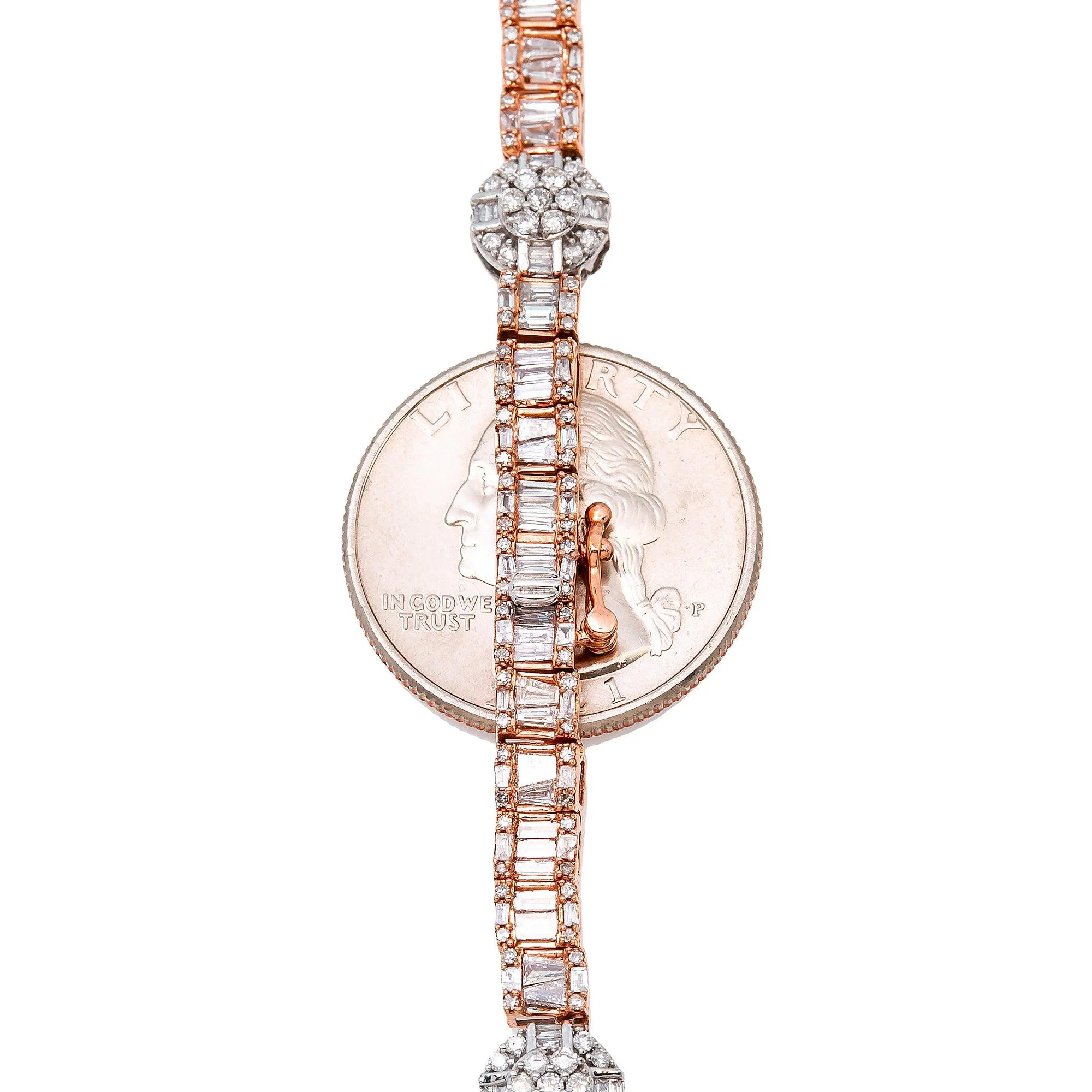 14K ROSE GOLD BAGUETTE DIAMOND CHAIN 12.73 CT - Image 3