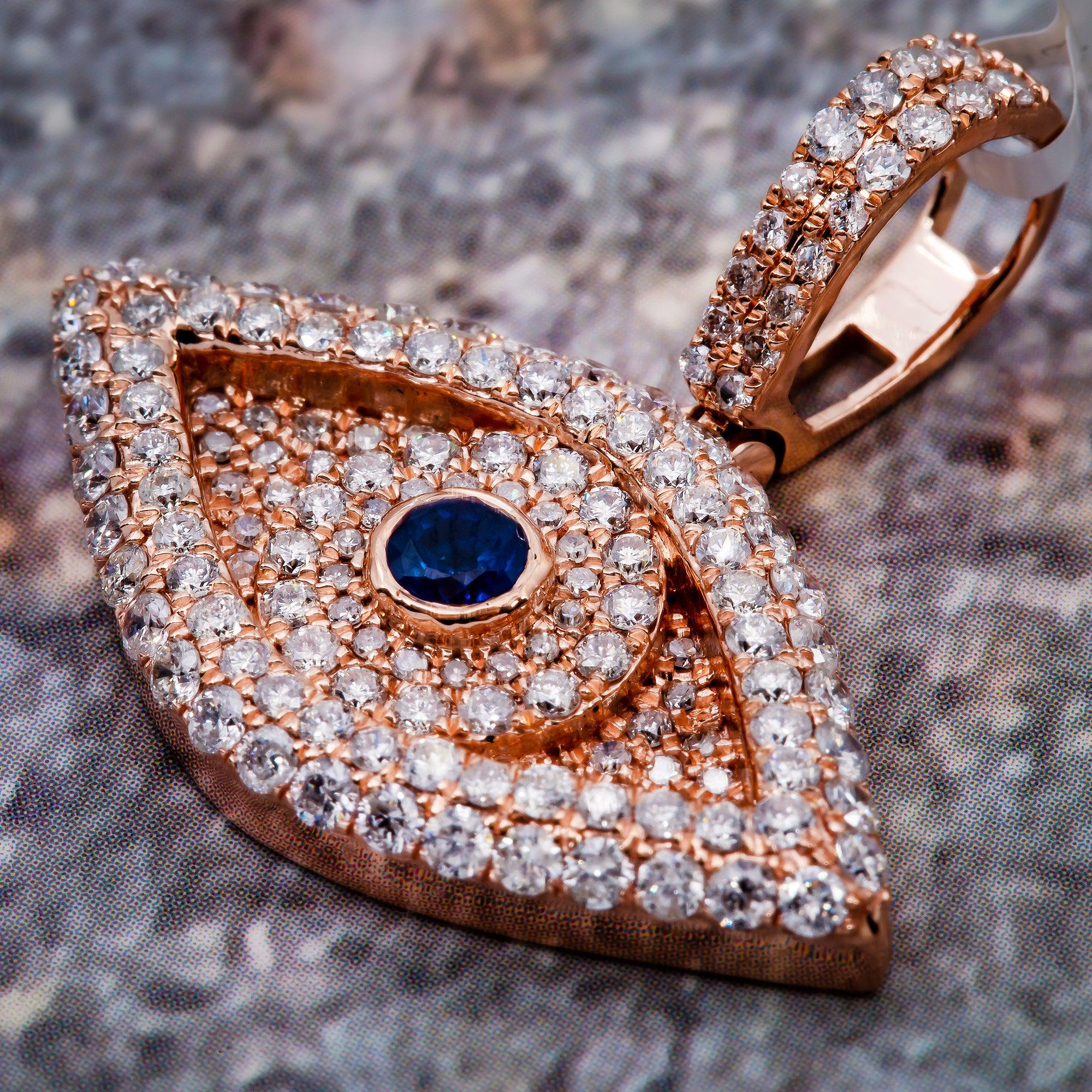 14K Rose Gold Unisex Pendant with 2.00 CT Diamond - Image 3