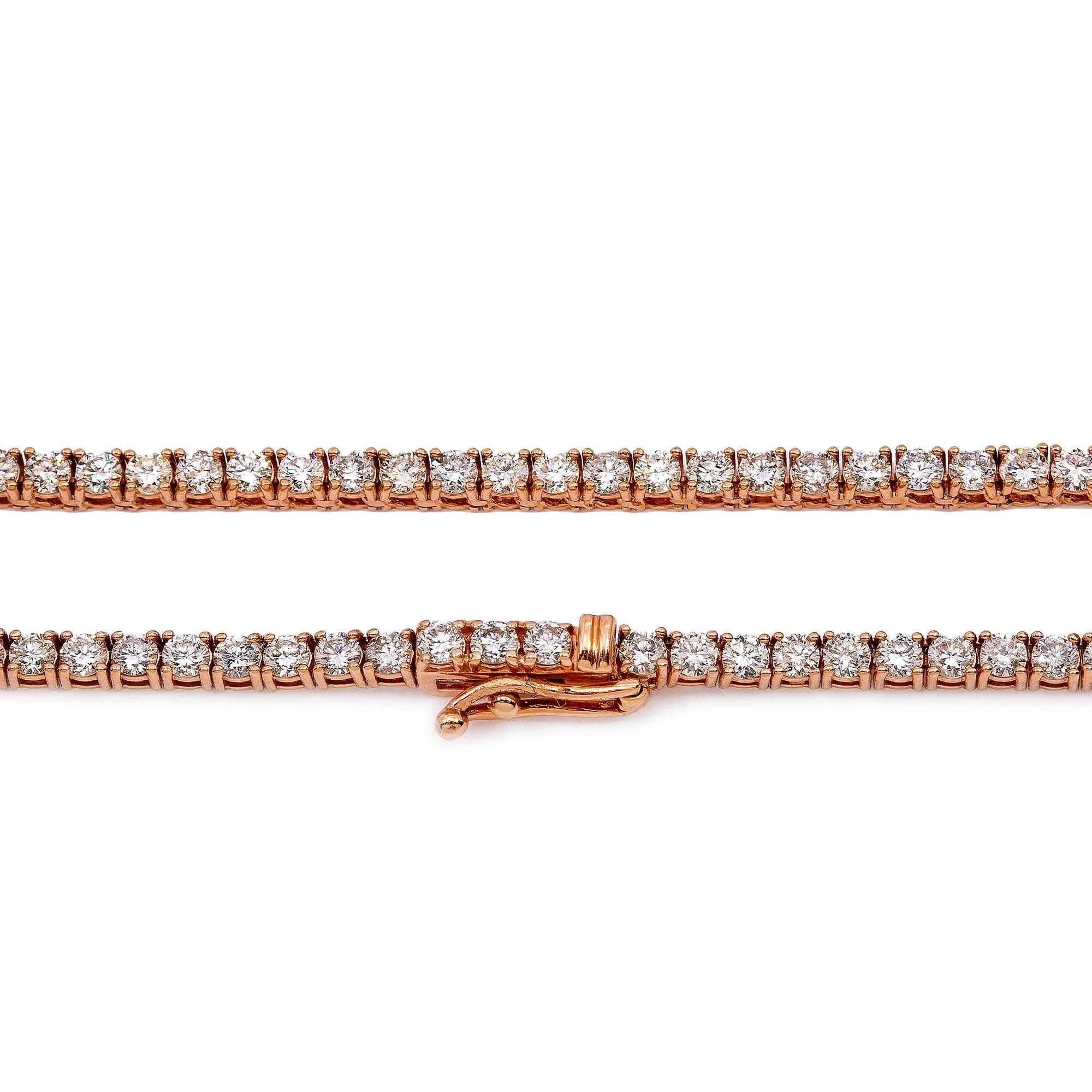 14K Rose Gold Unisex Tennis Chain With 11.00 CT Diamonds - Image 2