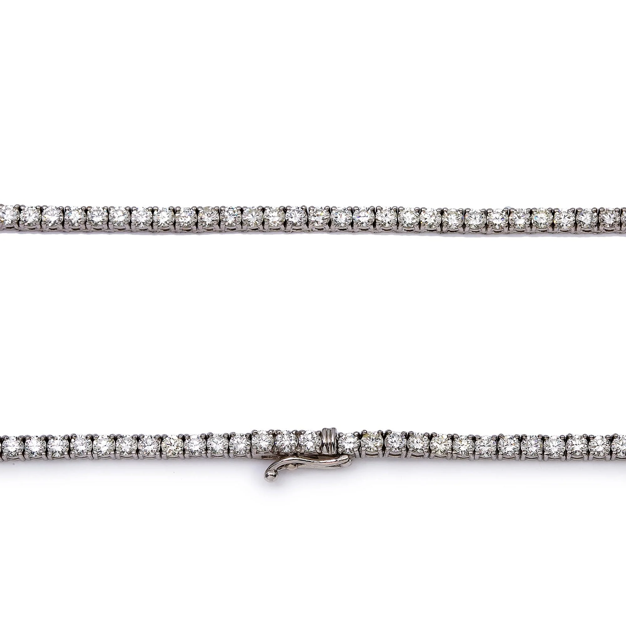 14K WHITE GOLD 18" TENNIS WITH 10.34 CT DIAMONDS - Image 4