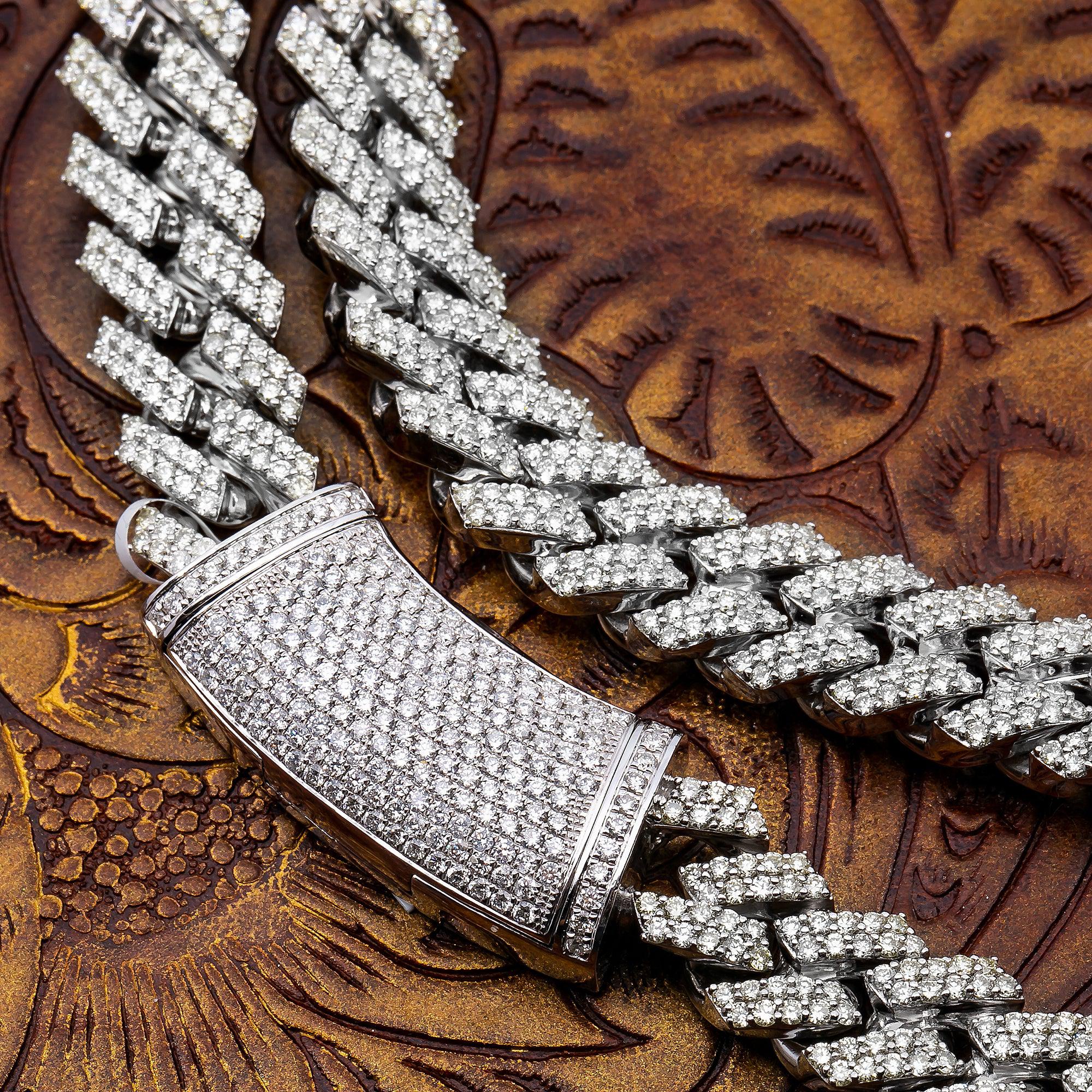 14K WHITE GOLD 22" CUBAN CHAIN WITH 29.53 CT DIAMONDS - Image 4