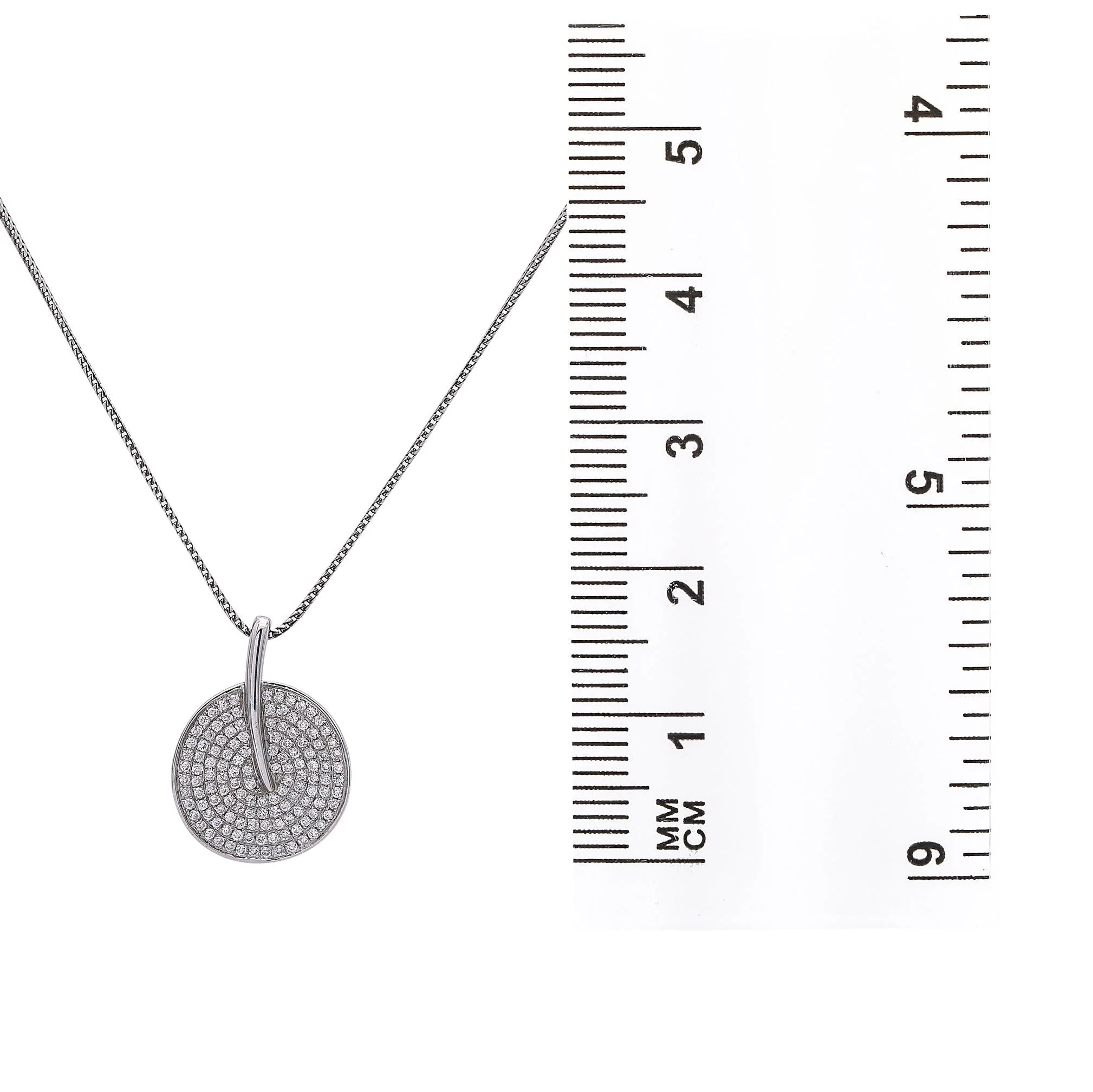 14K White Gold Hand Fan Women's Pendant with 0.56CT Diamonds - Image 3