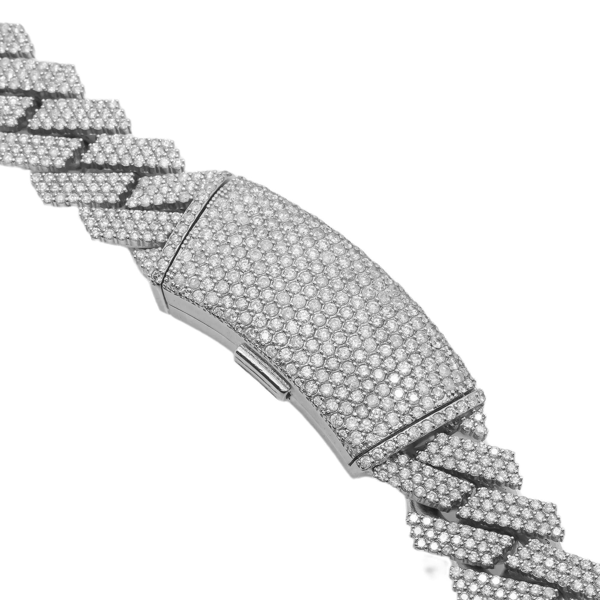 10K WHITE GOLD DIAMOND 20"/18MM CUBAN LINK CHAIN 35.75 CT - Image 3