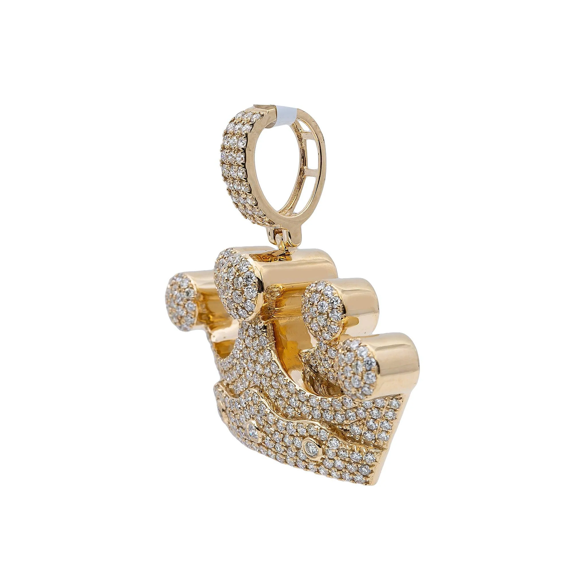 14K White Gold Diamond Crown Pendant - Image 2