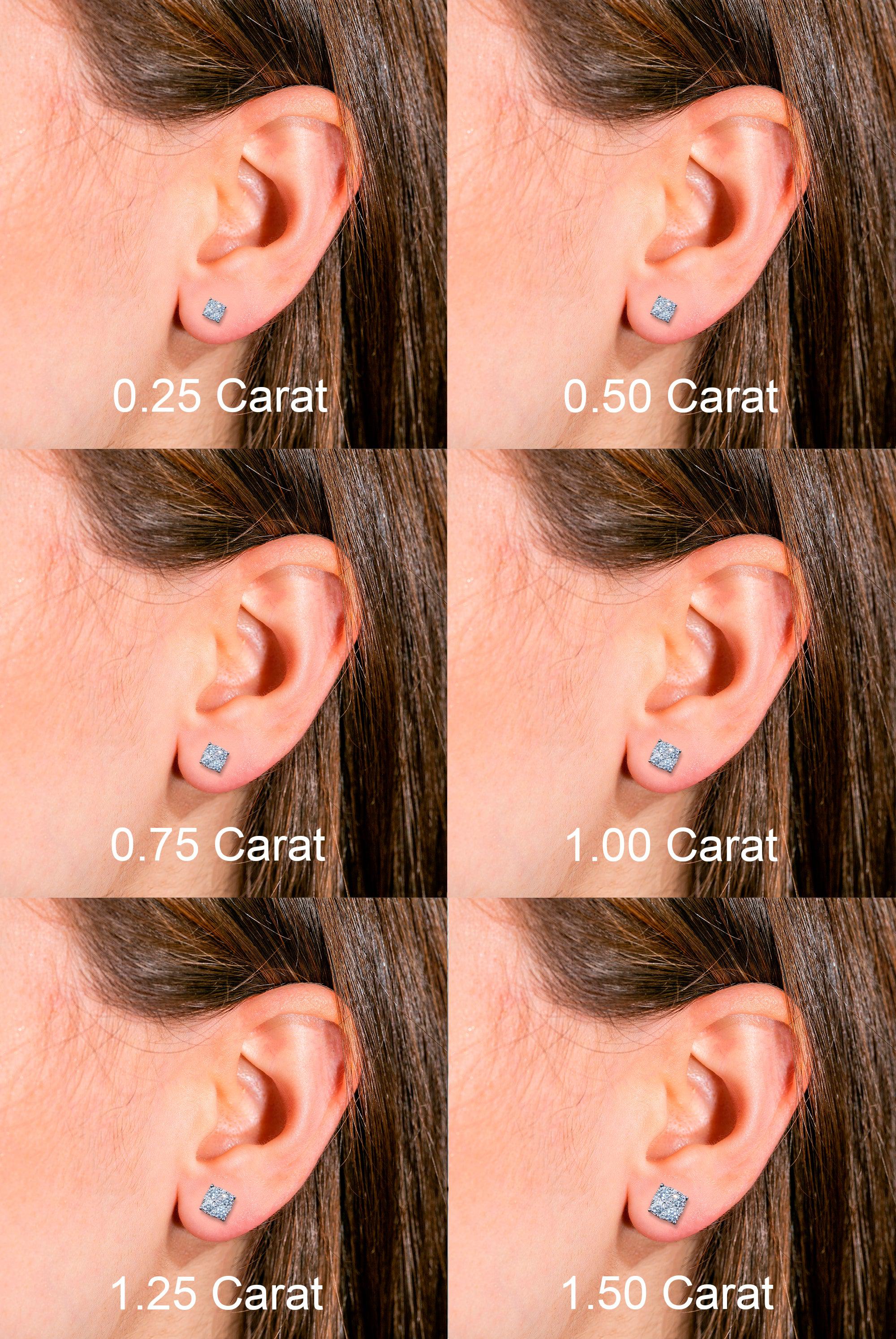 1.29ctw 14K White Gold Earrings With Diamond - Image 3