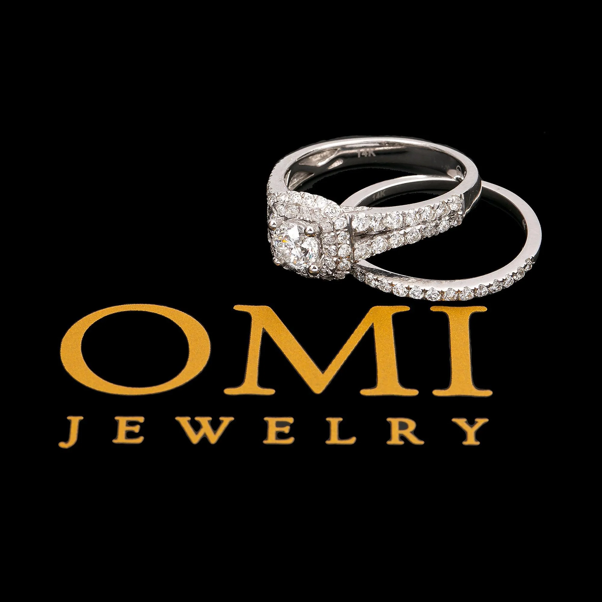 14K WHITE GOLD DIAMOND ENGAGEMENT RING SET 2.6 CT - Image 4