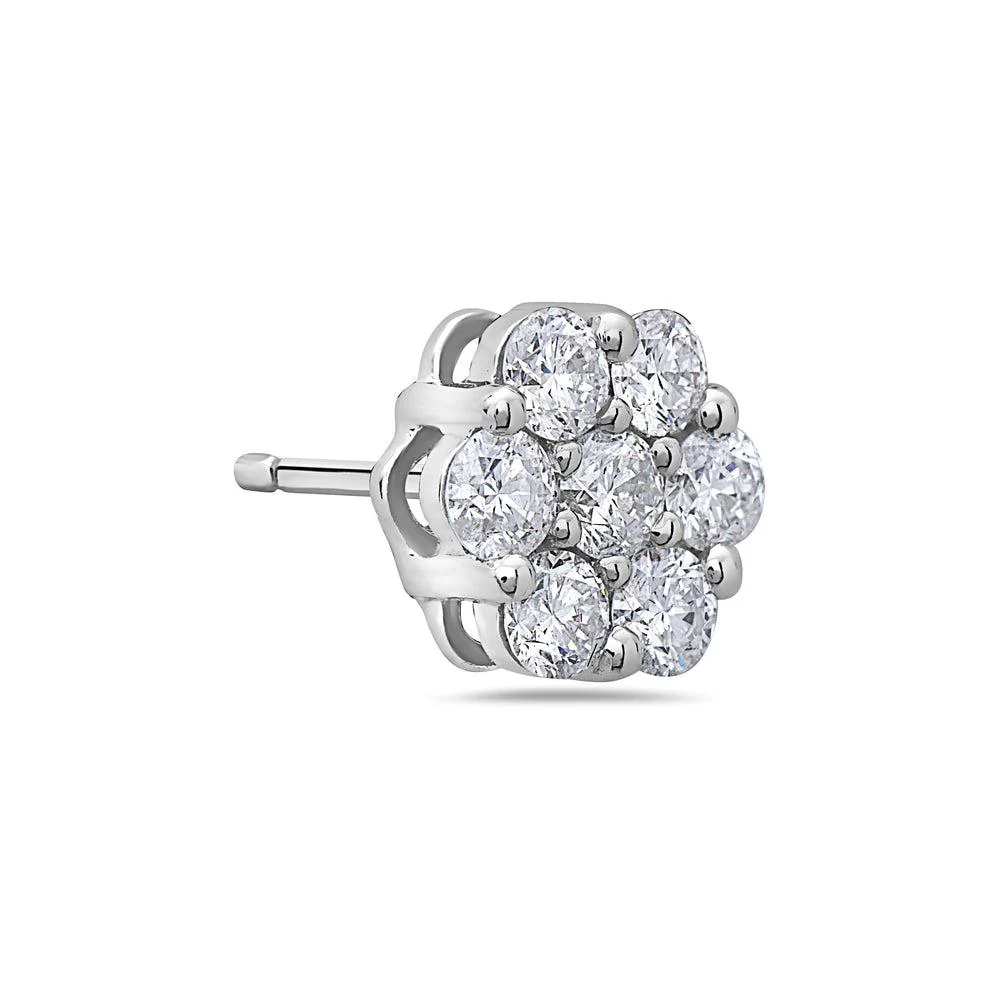 14K White Gold Ladies Earrings With 0.78 CT Diamonds - Image 2