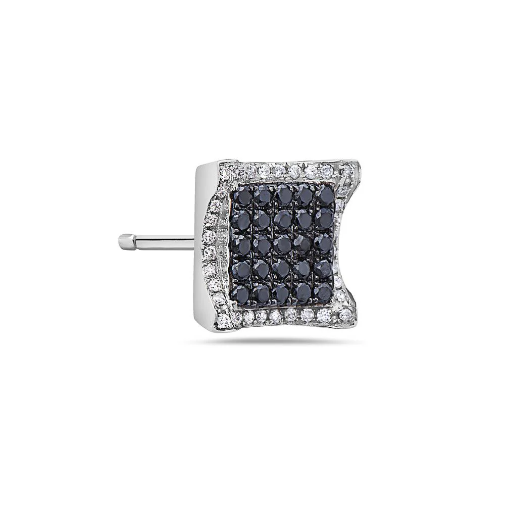 14K White Gold Ladies Earrings With Round Shaped Diamonds - Image 2