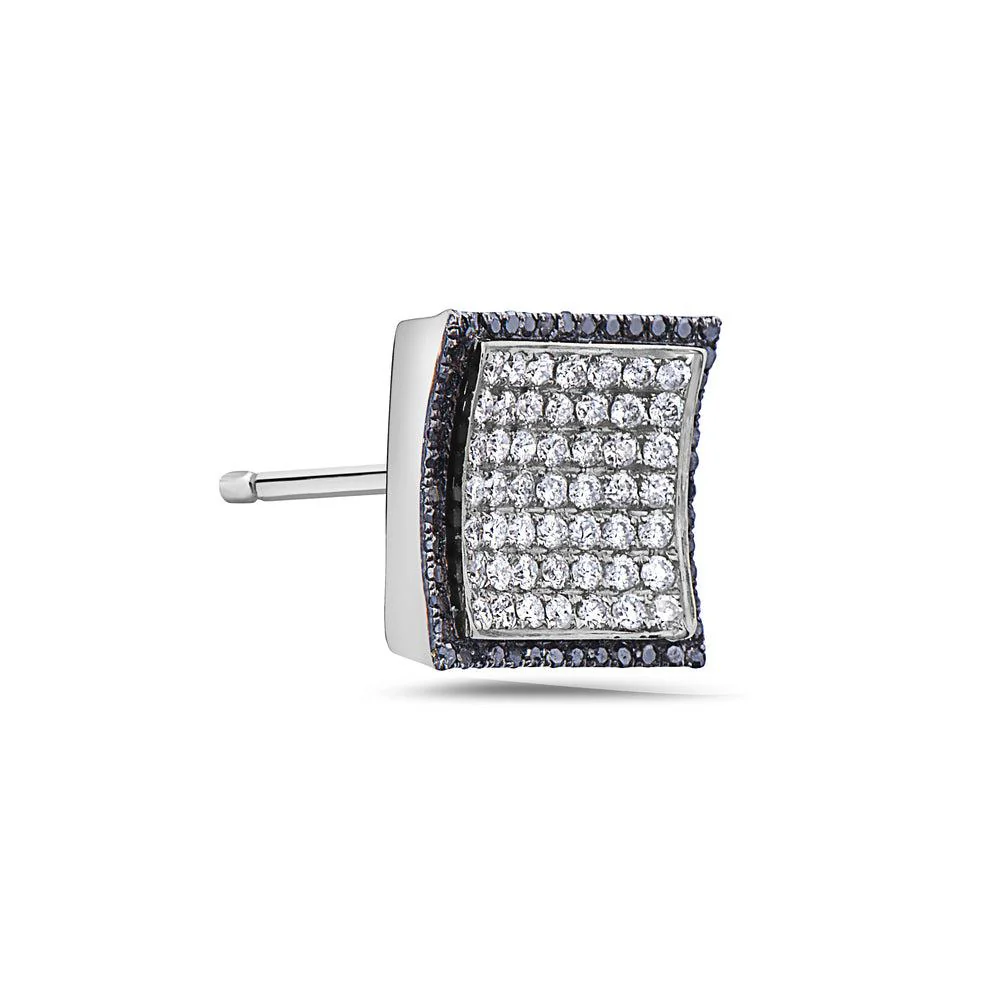 14K White Gold Ladies Earrings With Round Shaped Diamonds - Image 2