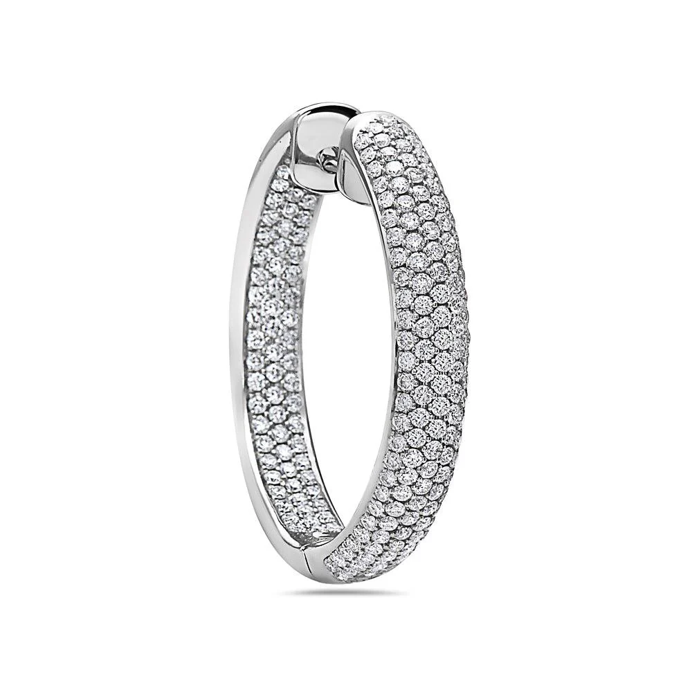 18K White Gold Ladies Earrings With Round Shaped Diamonds - Image 2