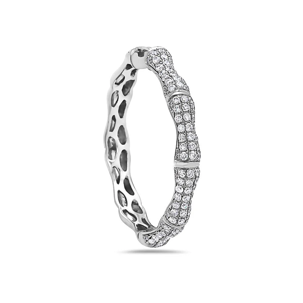 14K White Gold Ladies Earrings With 2.80 CT Diamonds - Image 2