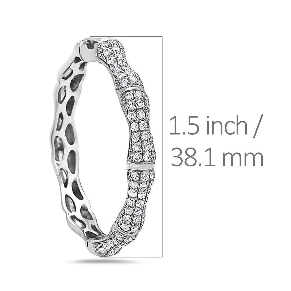 14K White Gold Ladies Earrings With 2.80 CT Diamonds - Image 3