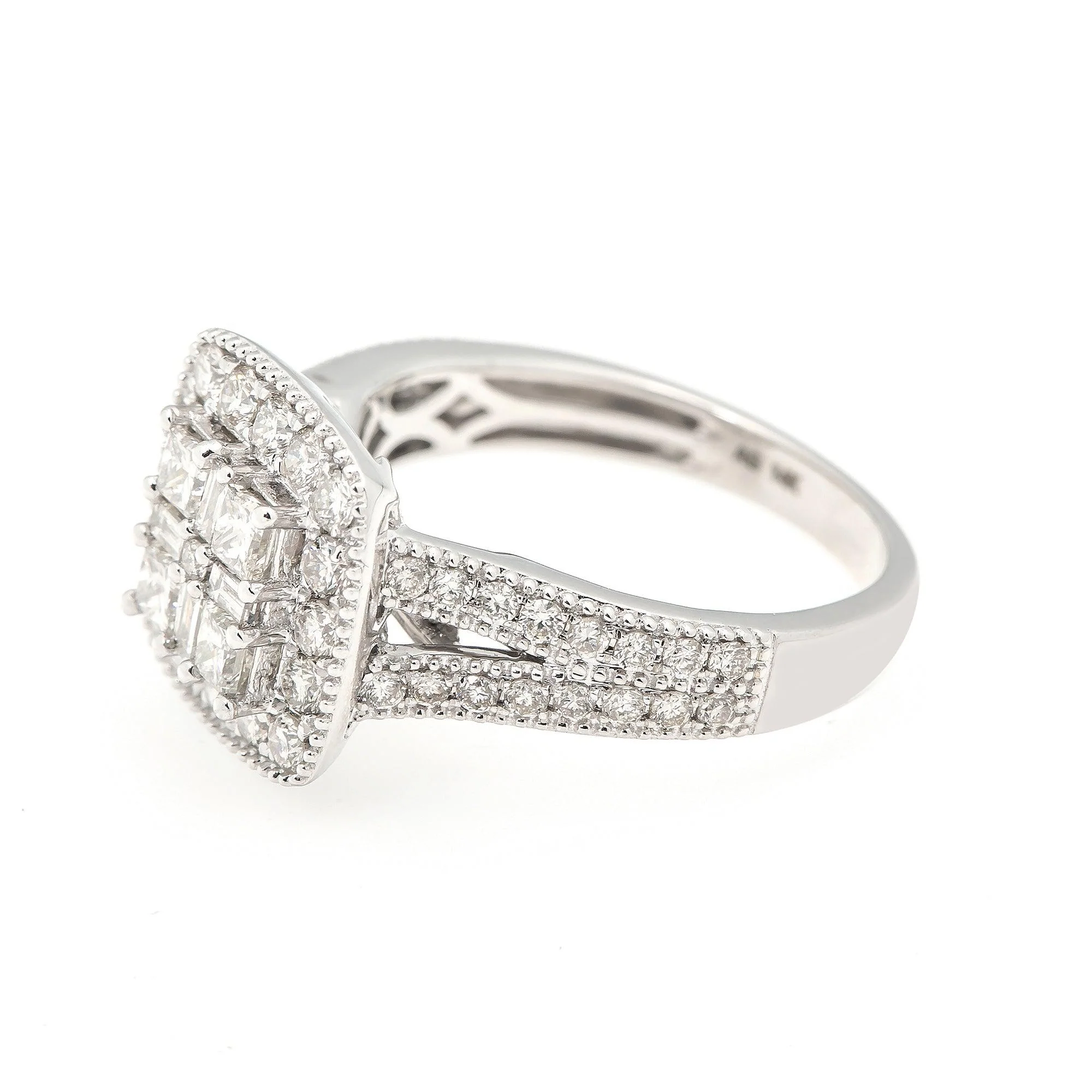 14K WHITE GOLD QUAD HEAD ENGAGEMENT RING WITH 1.60 CT DIAMONDS - Image 3