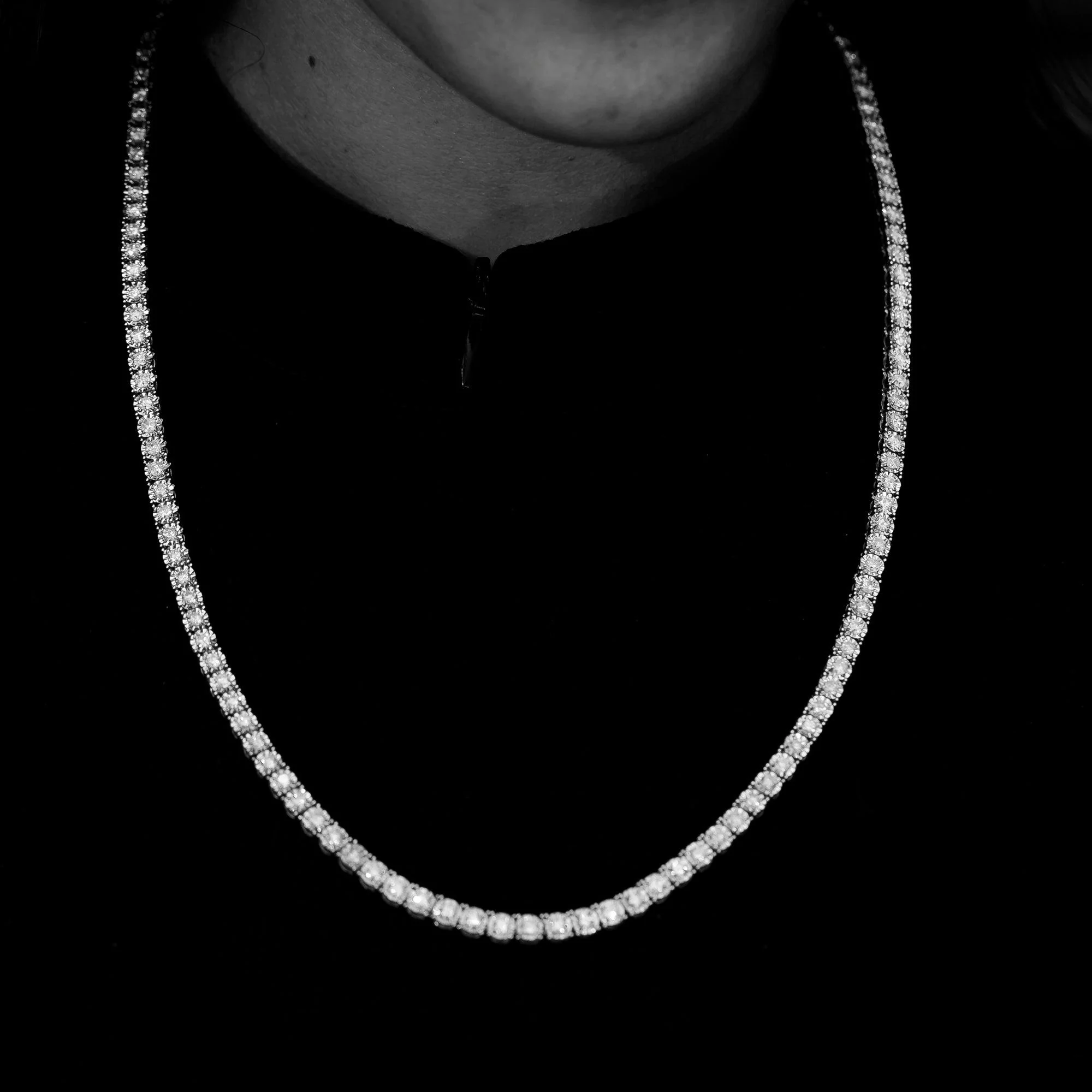 14K White Gold Tennis Chain with 3.94 CT - Image 3