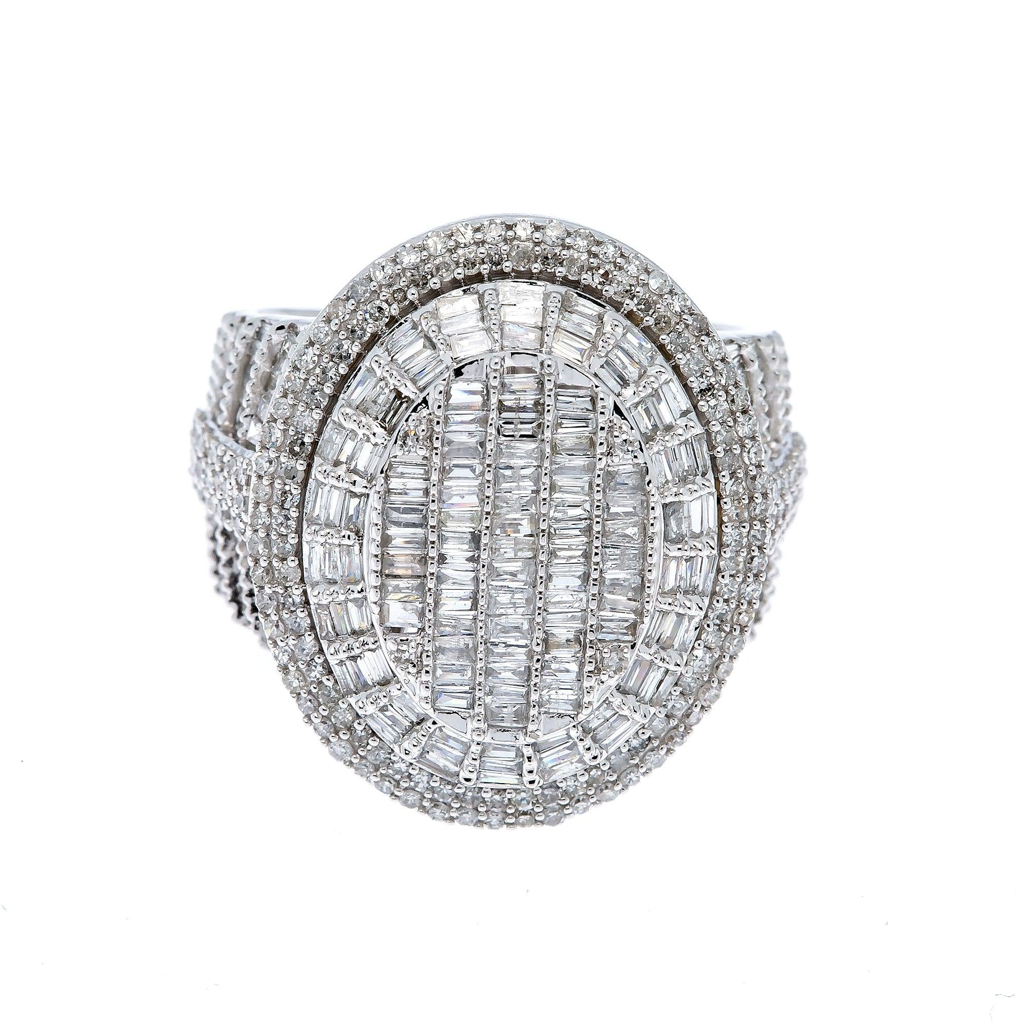 14K WHITE GOLD BAGUETTE DIAMOND RING 2.47 CT