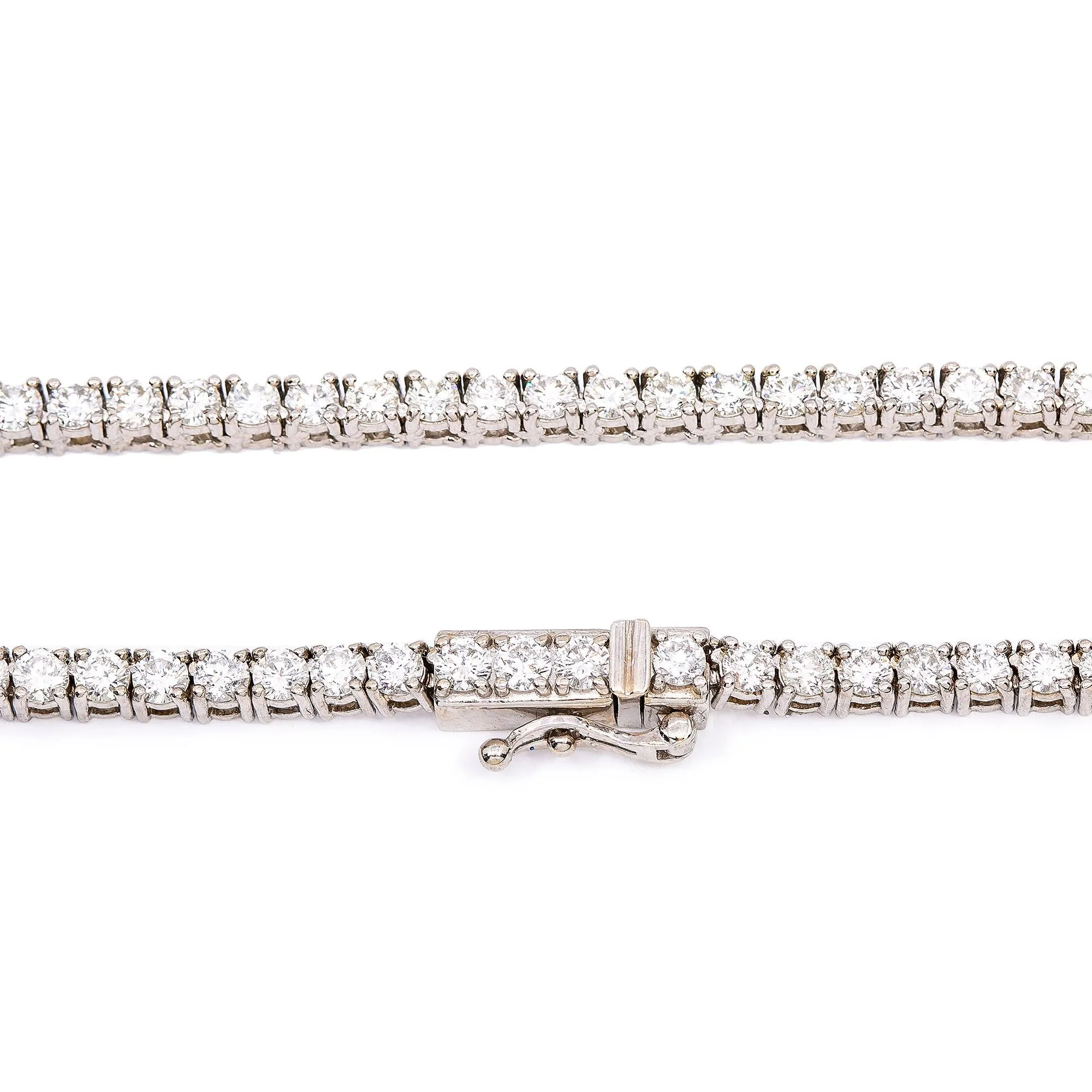 14K White Gold Men's Tennis Chain With 18 CT Diamonds - Image 2