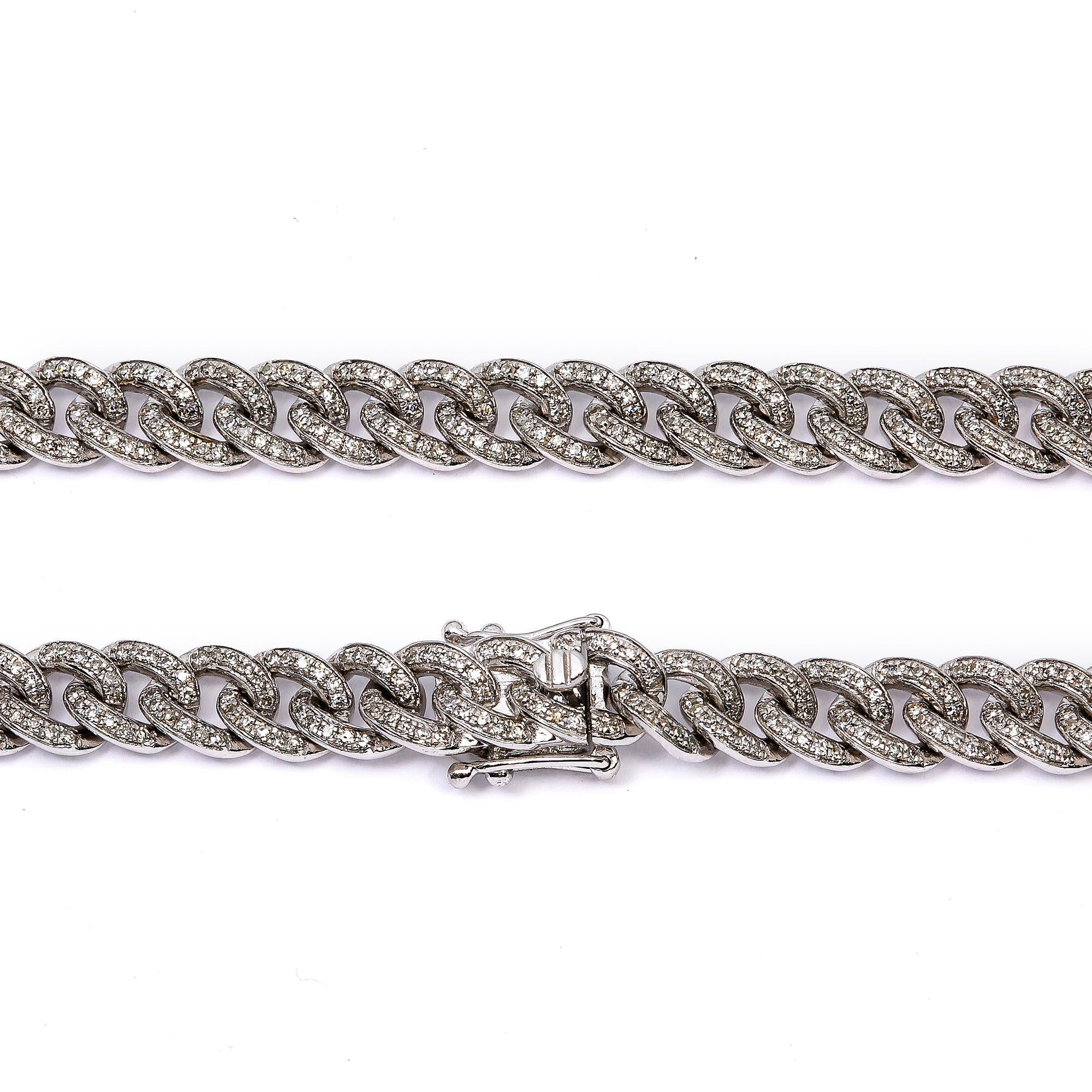 10K WHITE GOLD MIAMI CUBAN CHAIN LINK  WITH 3.50 CT DIAMONDS - Image 3