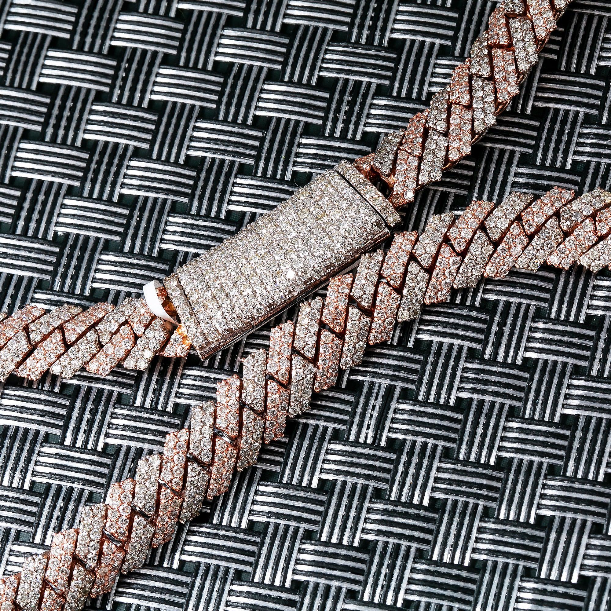 14K GOLD TWO TONE 22" / 10MM CUBAN CHAIN WITH 20.22 CT DIAMONDS - Image 2
