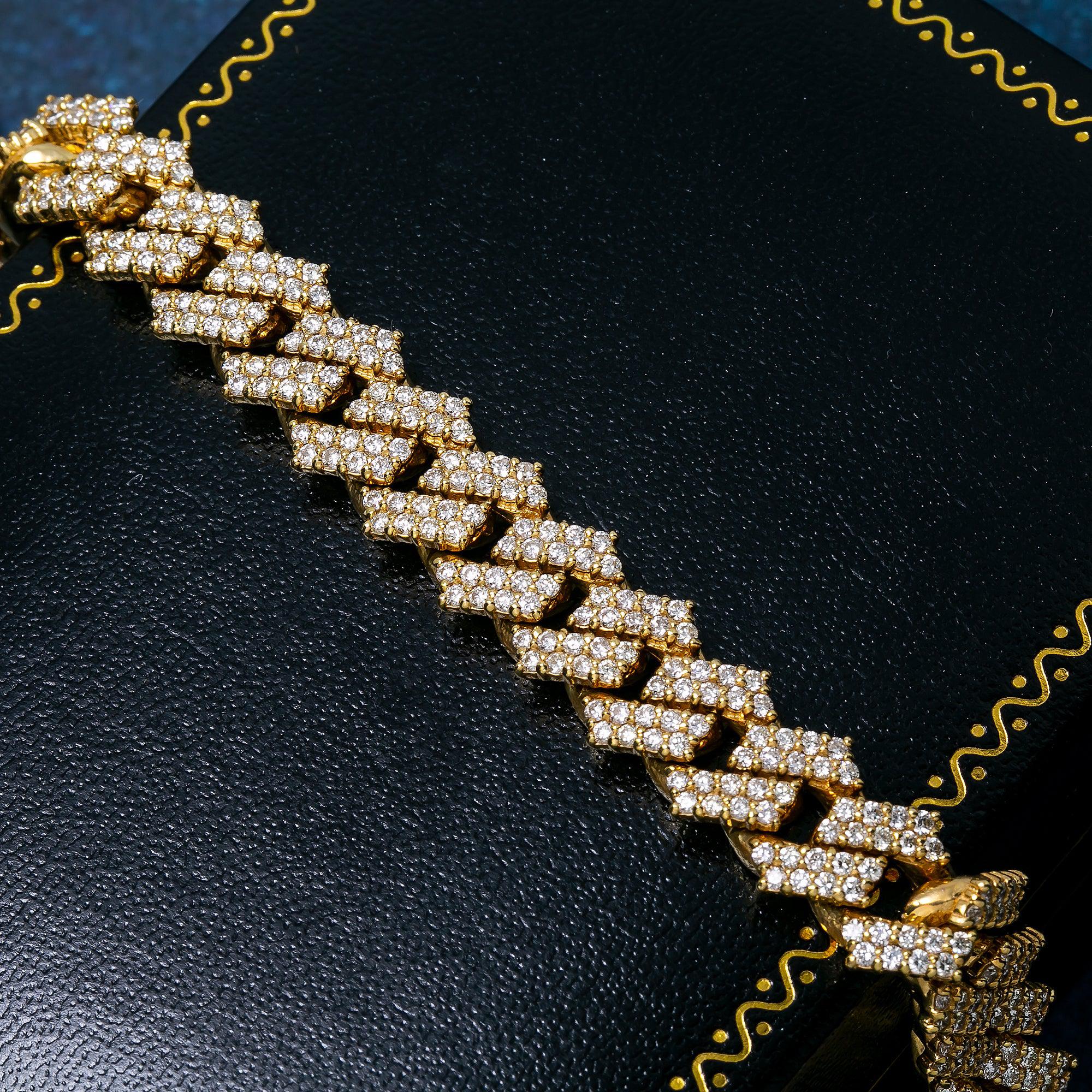 14K YELLOW GOLD 16 INCHES 11MM CUBAN CHAIN WITH 17.45 CT DIAMONDS - Image 2
