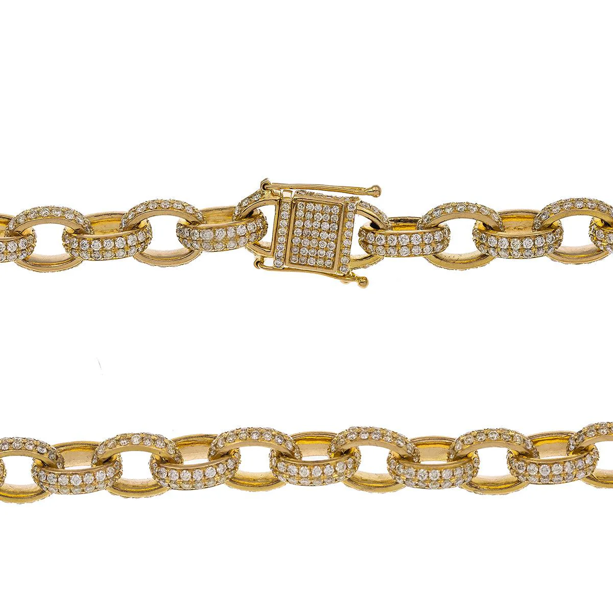 14K Yellow Gold 18" Custom Diamond Chain  With 28.36 CT Diamonds - Image 2