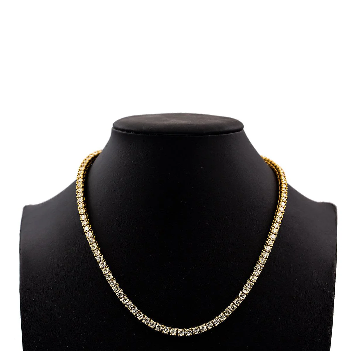 14K Yellow Gold 20" Men's Tennis Chain With 29.50 CT Diamonds - Image 3