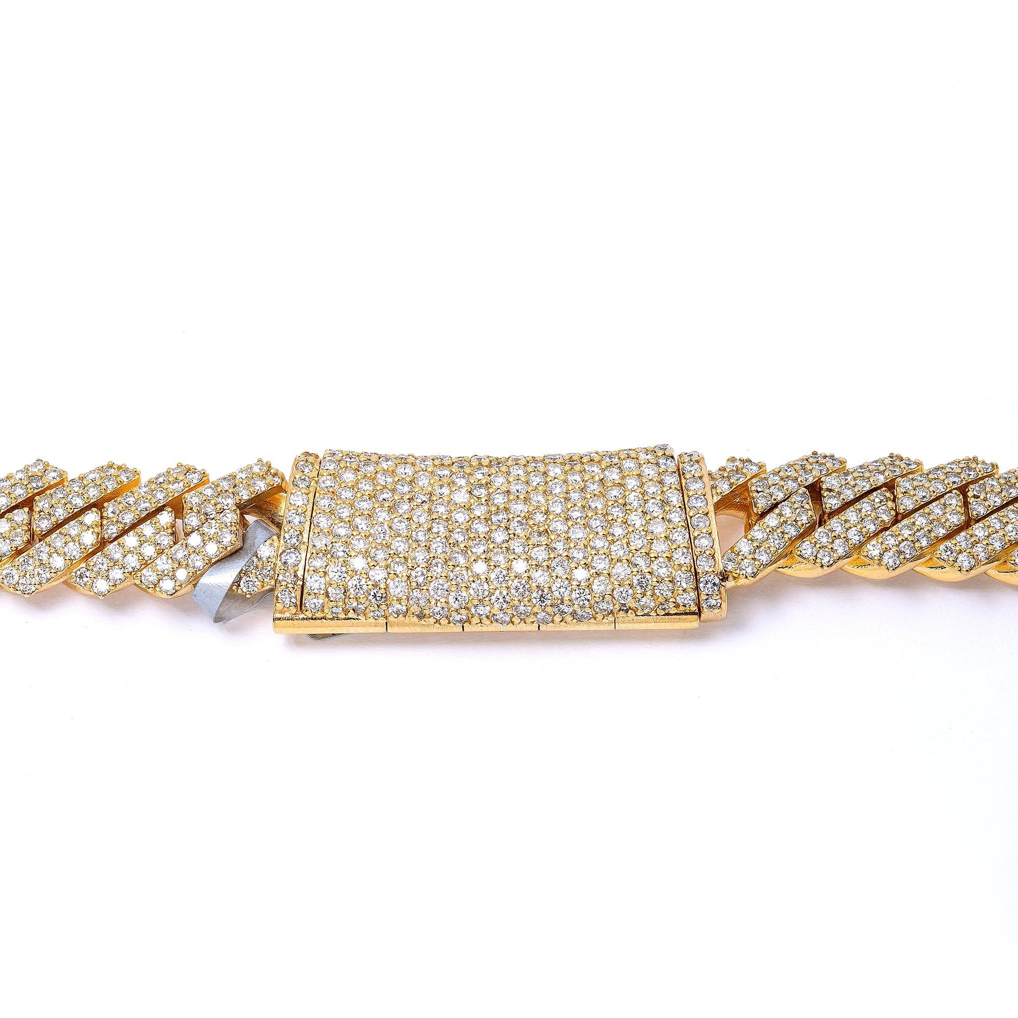 14K YELLOW GOLD 22" / 10MM CUBAN CHAIN WITH 26.91 CT DIAMONDS - Image 3