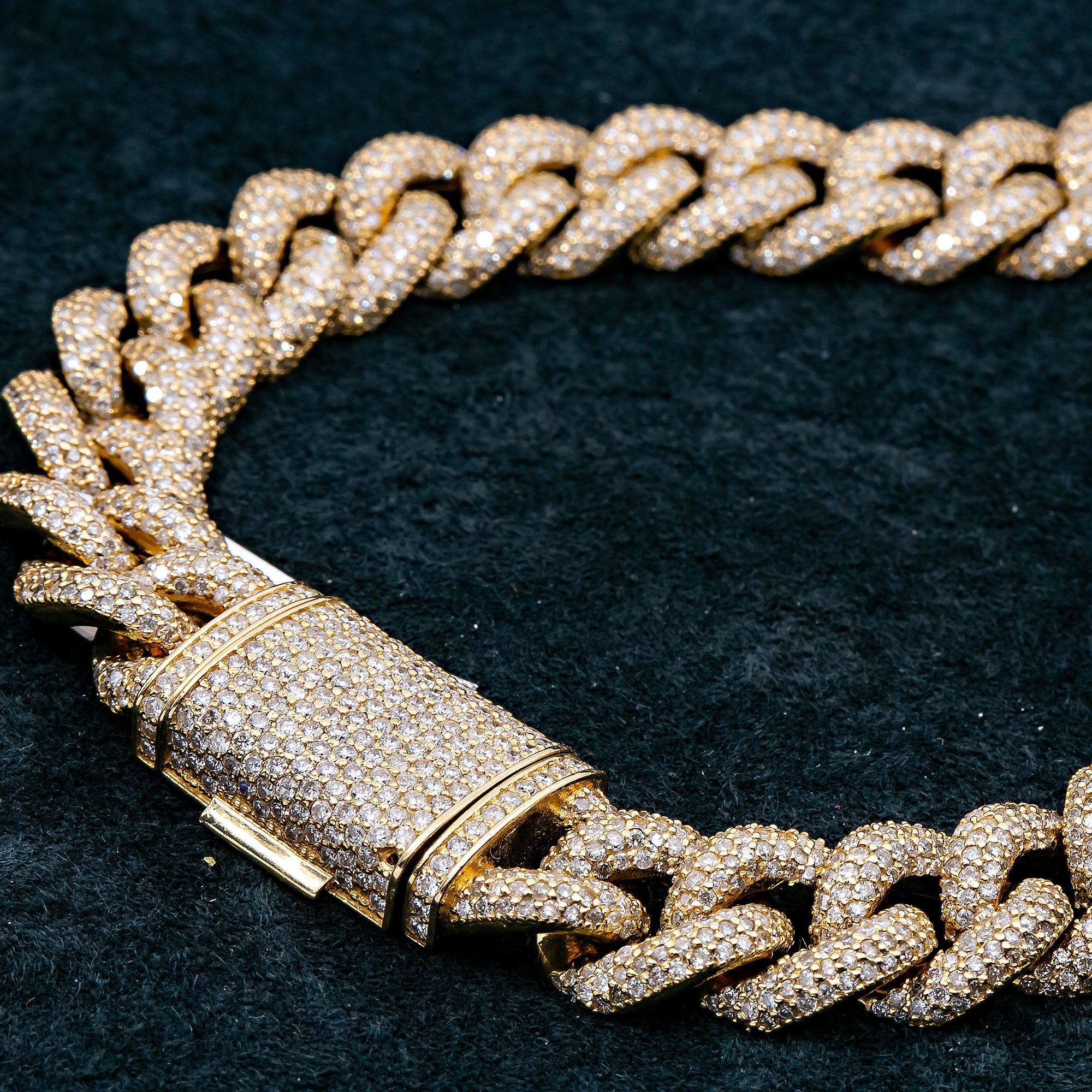 14K YELLOW GOLD 22" CUBAN CHAIN WITH 31.18 CT DIAMONDS - Image 2
