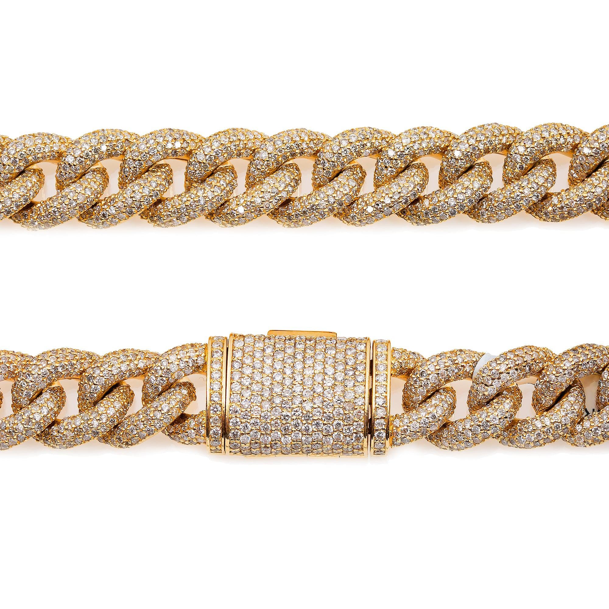 14K YELLOW GOLD 22" CUBAN CHAIN WITH 31.18 CT DIAMONDS - Image 3