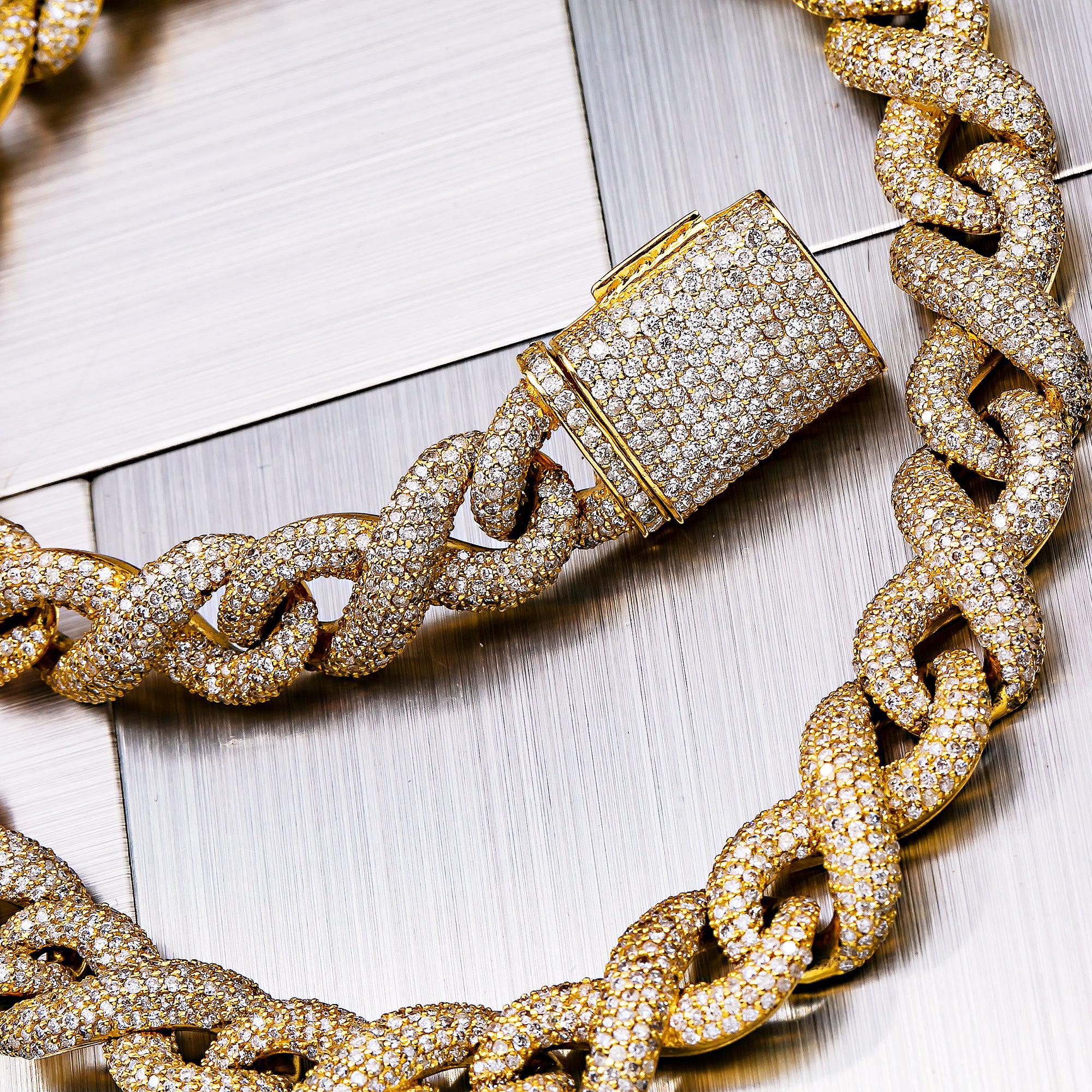 14K YELLOW GOLD DIAMOND 22" INFINITY CHAIN 19.50 CT - Image 2