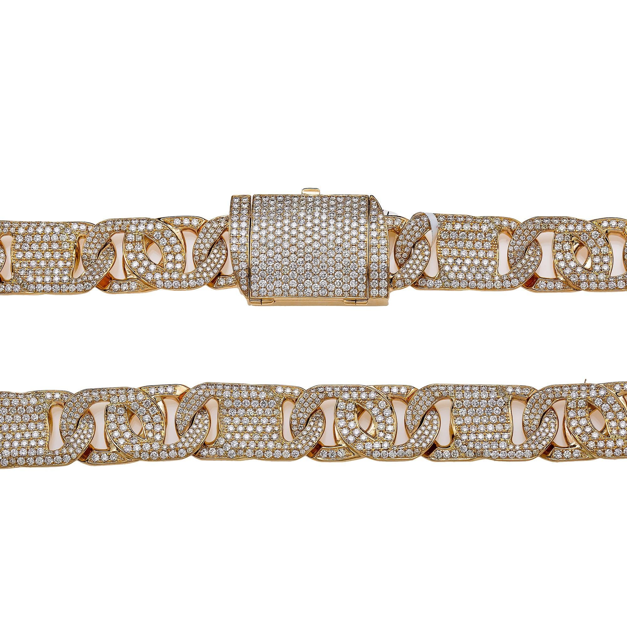 14K YELLOW GOLD 28" CUBAN CHAIN WITH 24.95 CT DIAMONDS - Image 2