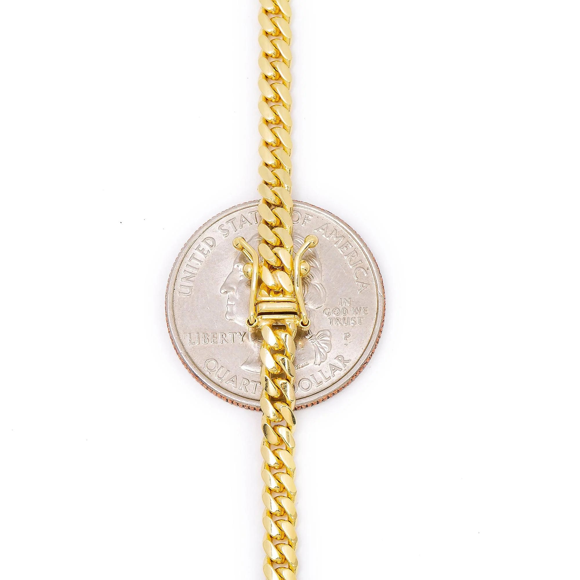 14K Yellow Gold 3.178mm Cuban Chain Available In Sizes 18"-26" - Image 7